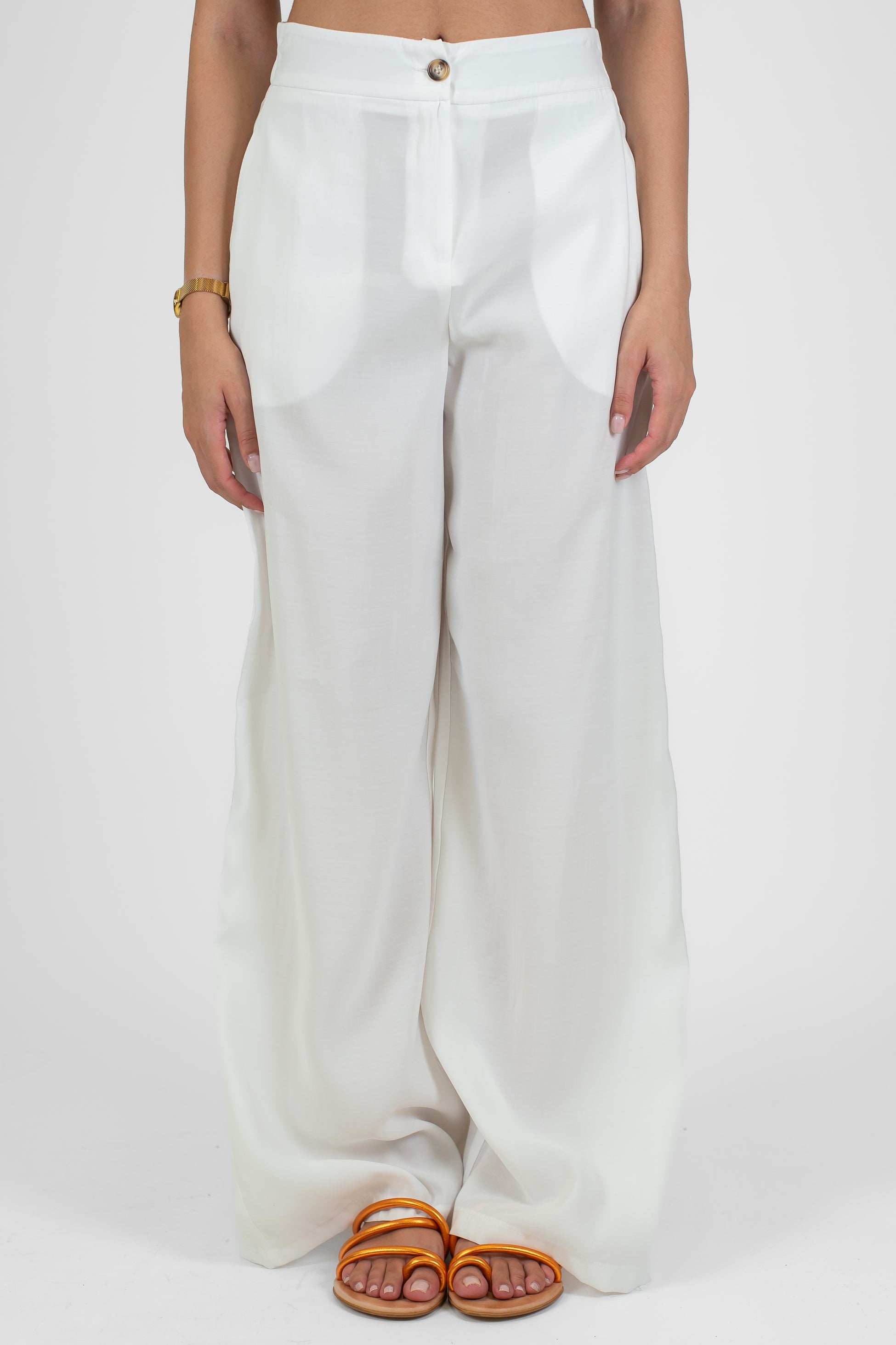 Tensione in - Pantalone palazzo in modal con elastico sul retro