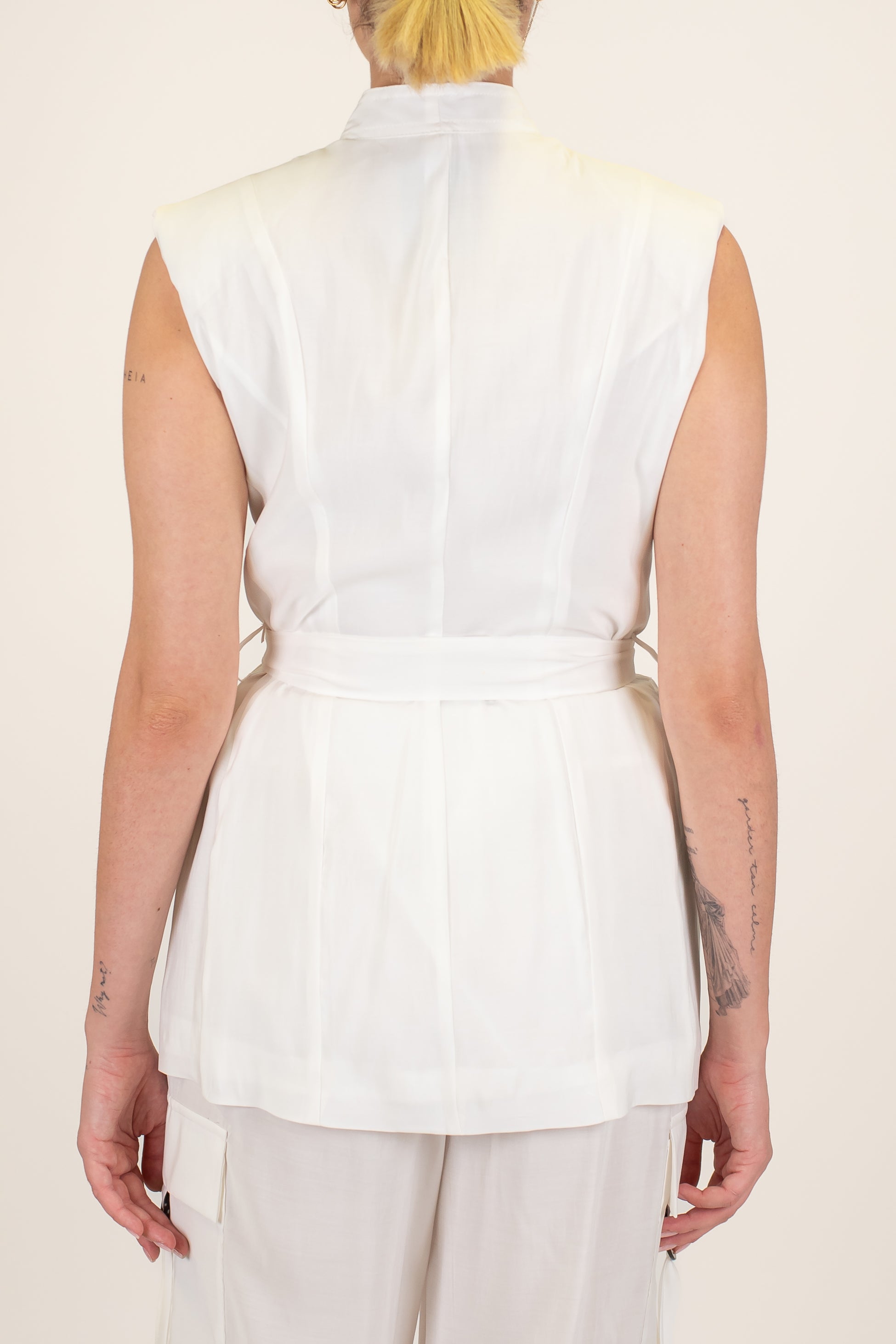 Maryley - Sahariana giromaniche in modal con cintura in tessuto