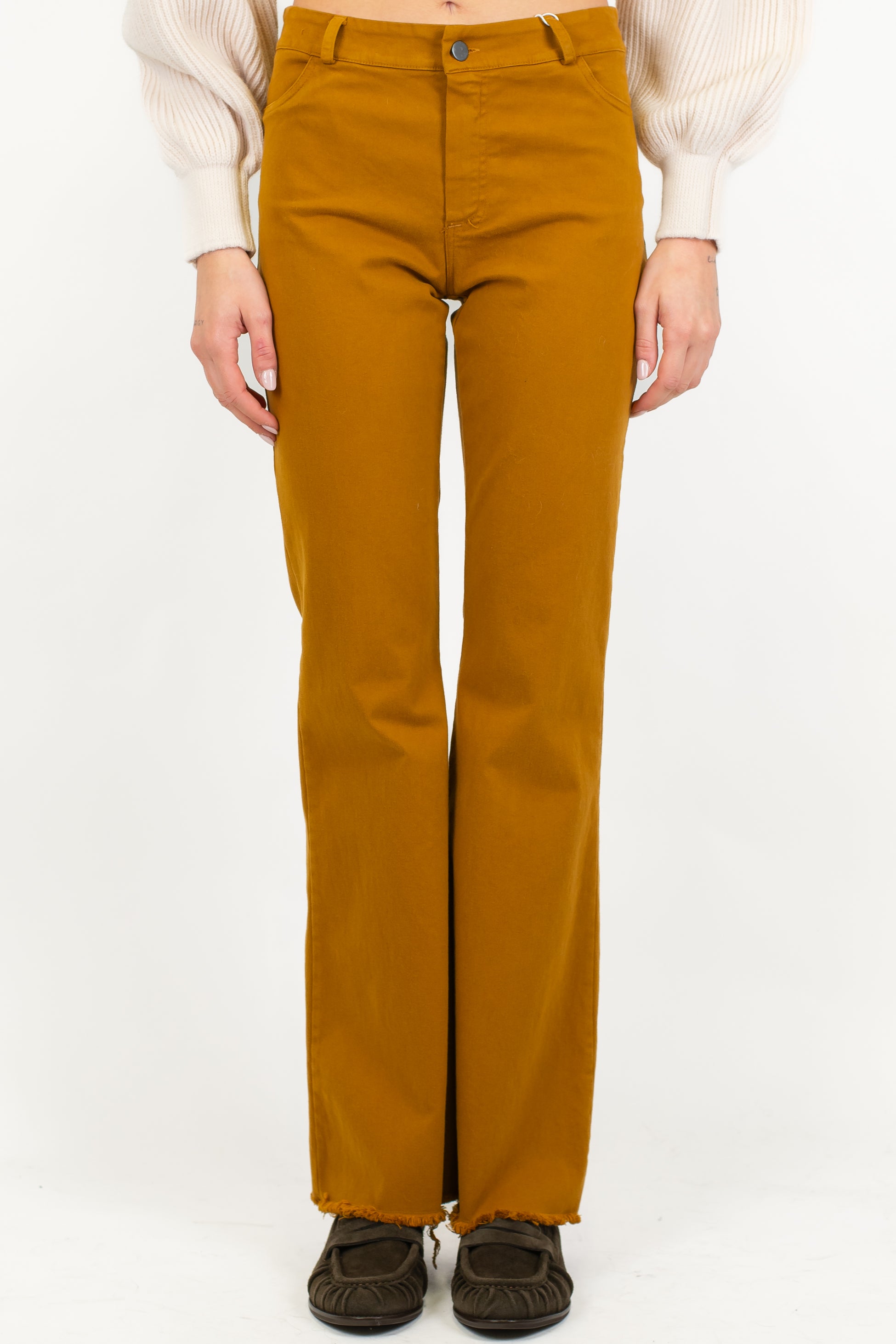 Motel - Pantalone a zampa in cotone invernale