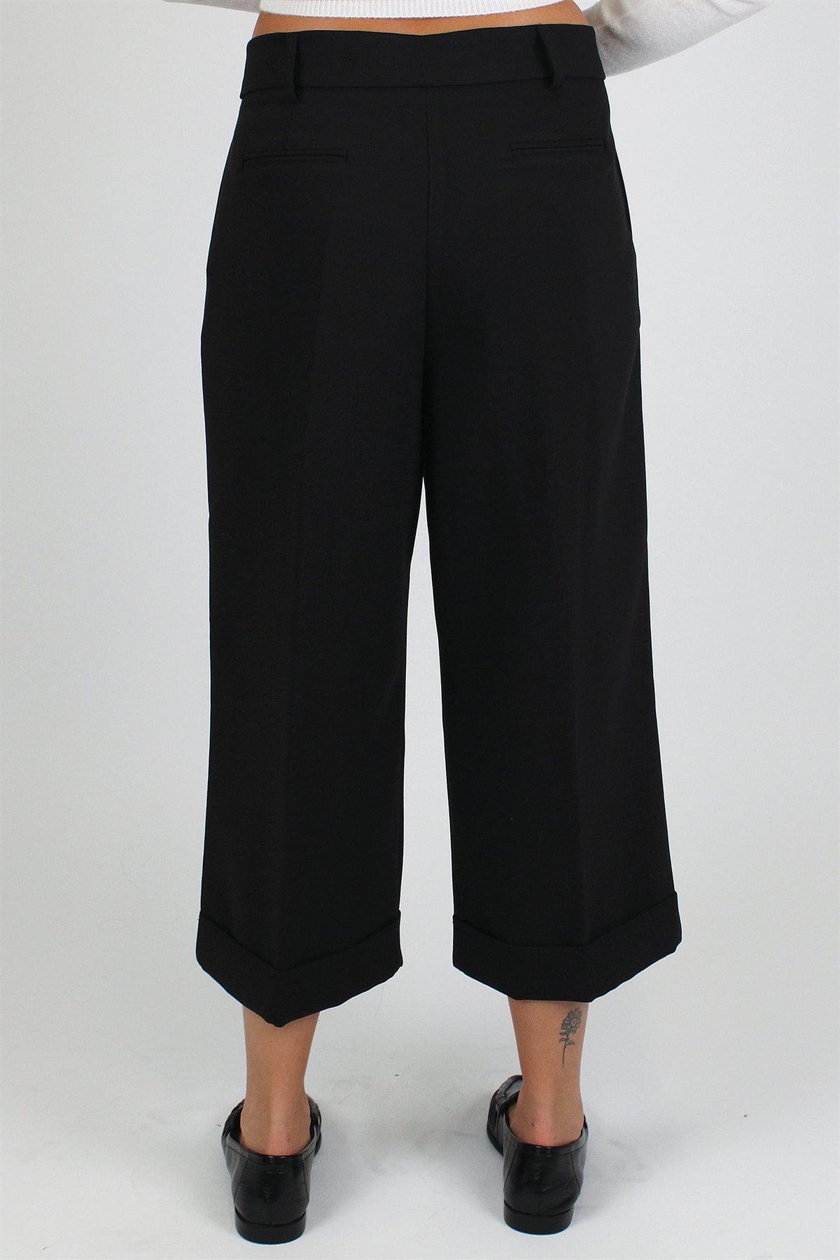 Tensione in - Pantalone palazzo crop con chiusura a scomparsa