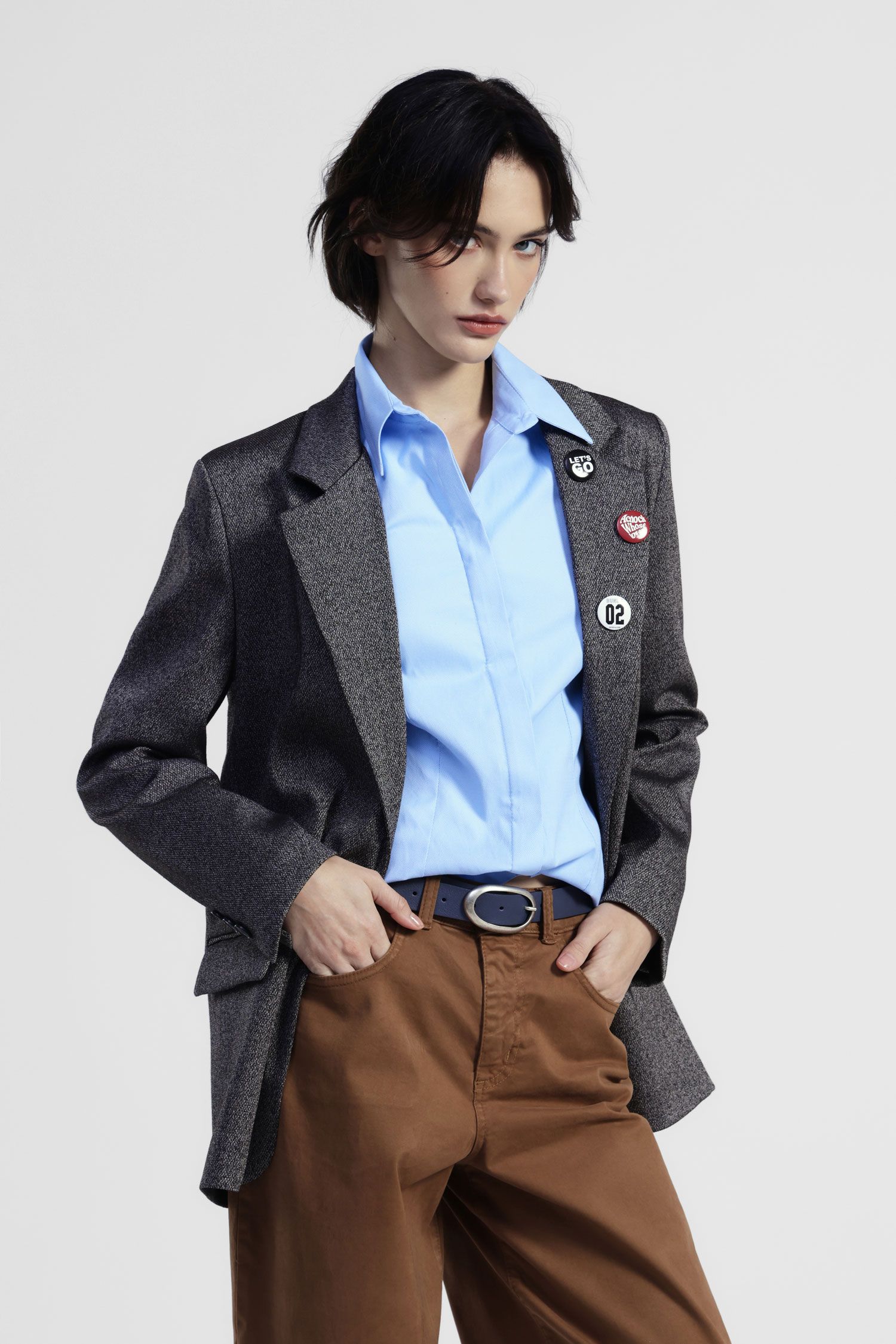 Dixie - Giacca monopetto con spille