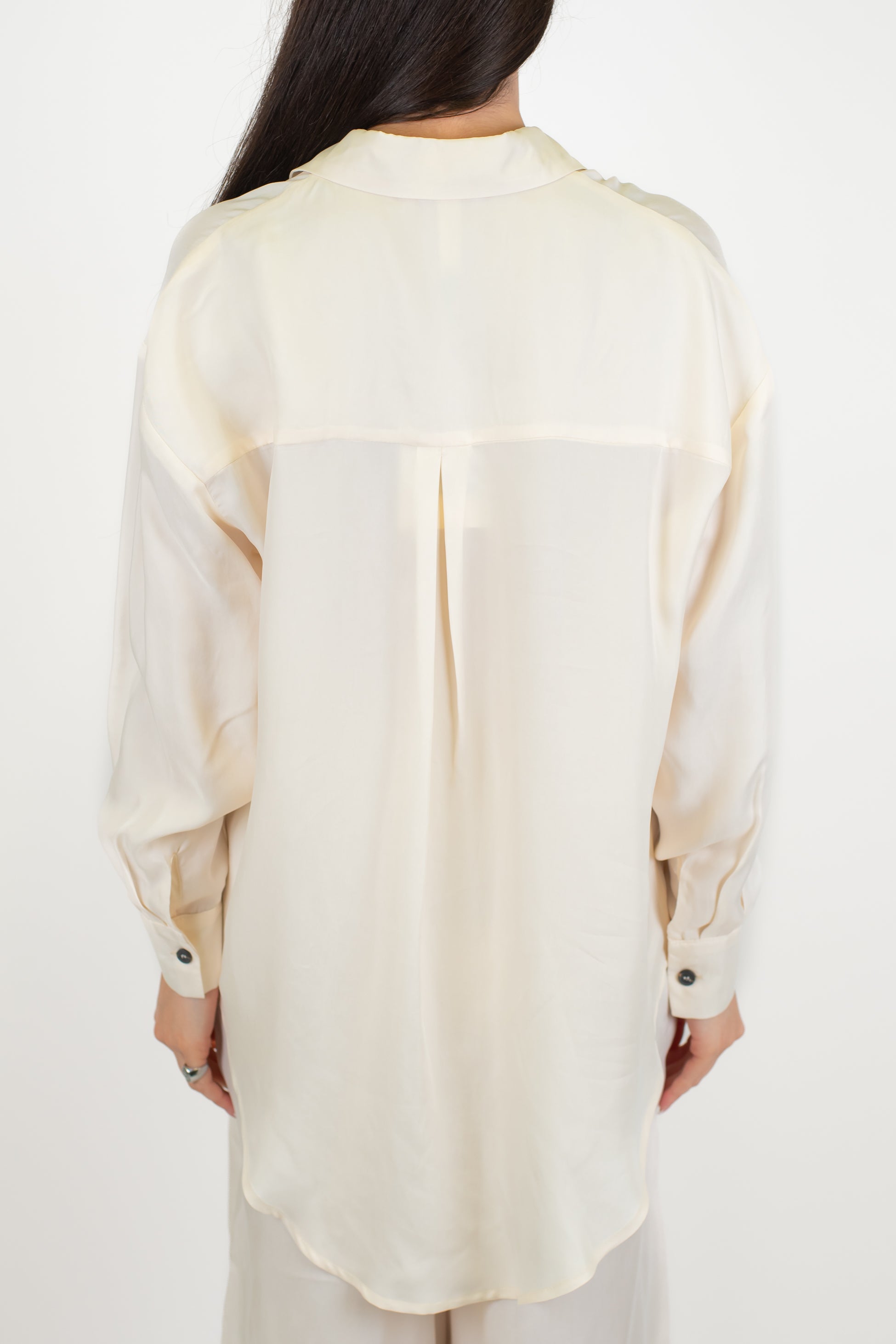 Tensione in - Camicia tinta unita in cupro