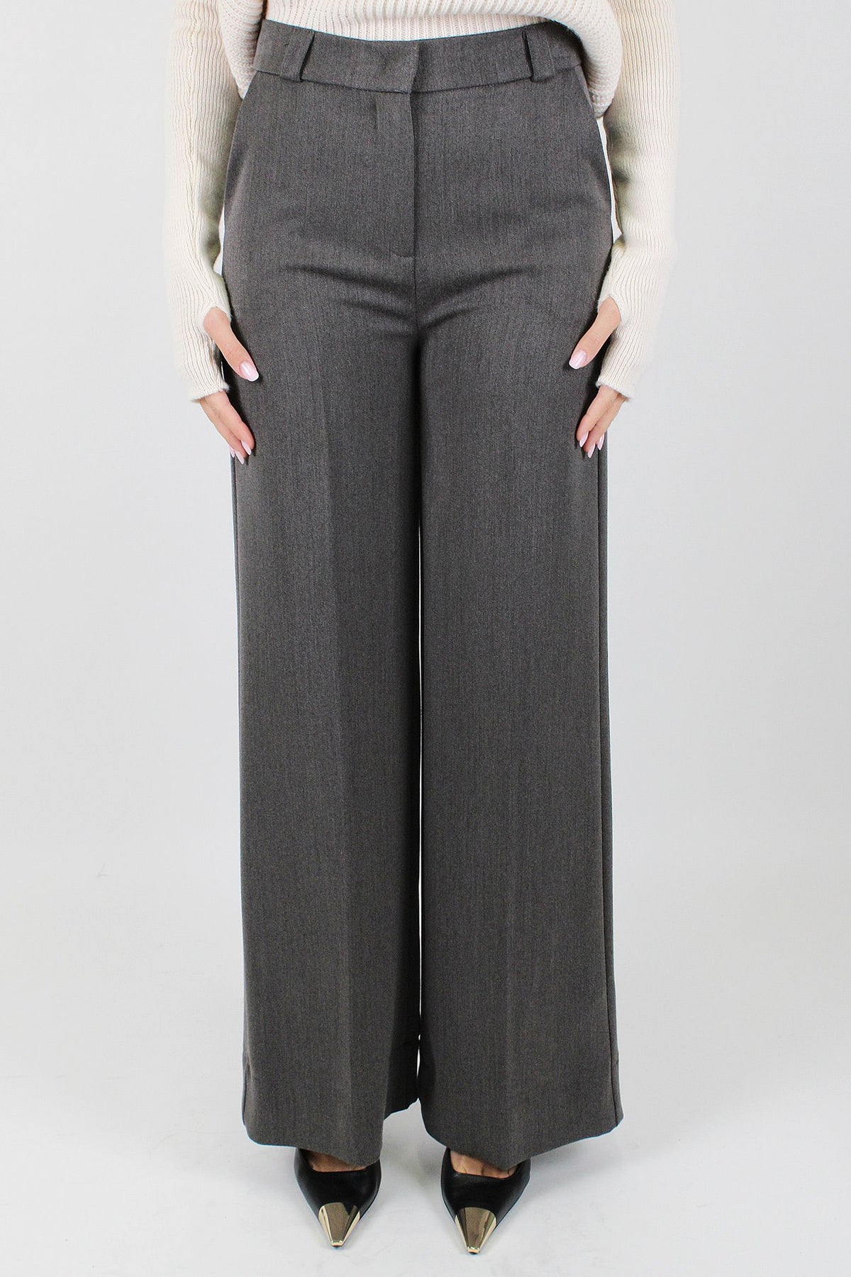 Maryley - Pantalone palazzo tasche a filo