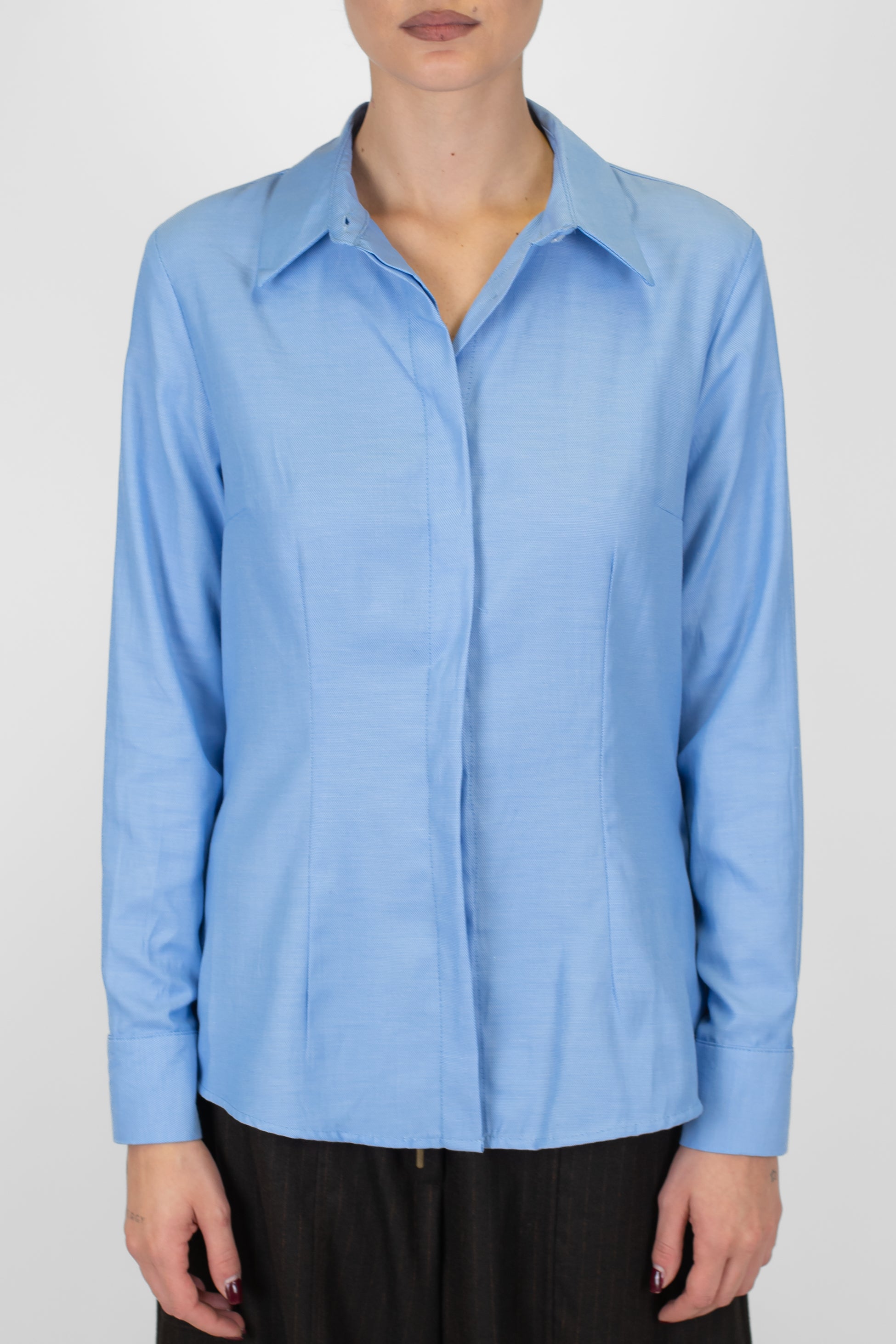 Dixie - Camicia con pinces e chiusura a scomparsa