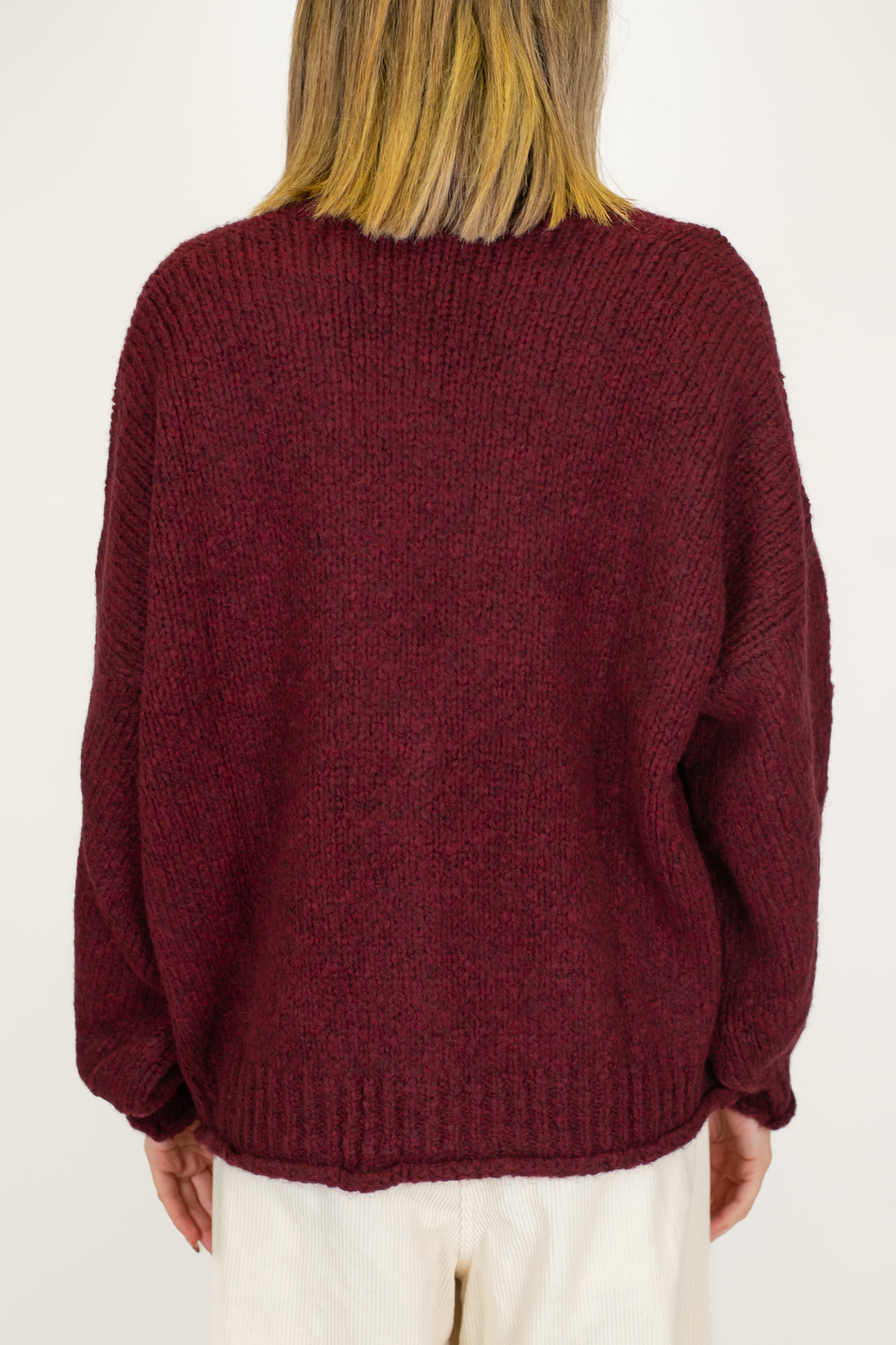 Haveone - Cardigan over in misto lana con chiusura a tre bottoni