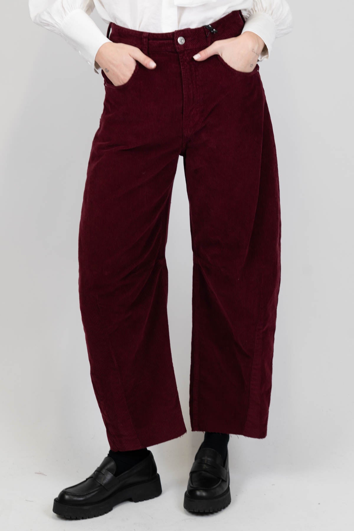 Haveone - Pantalone balloon in velluto millerighe modello Barbara