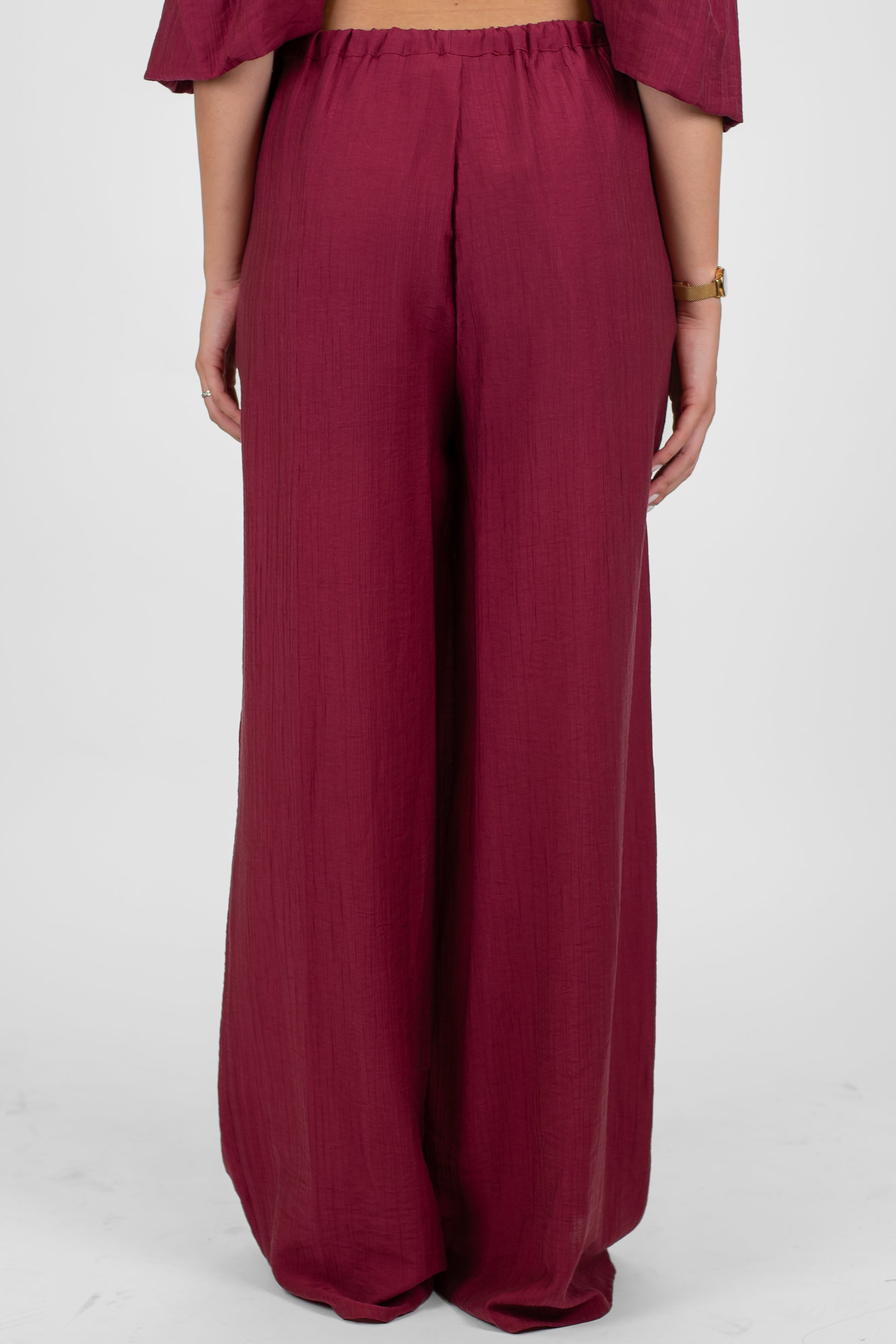 Haveone - Pantalone palazzo in tencel con coulisse