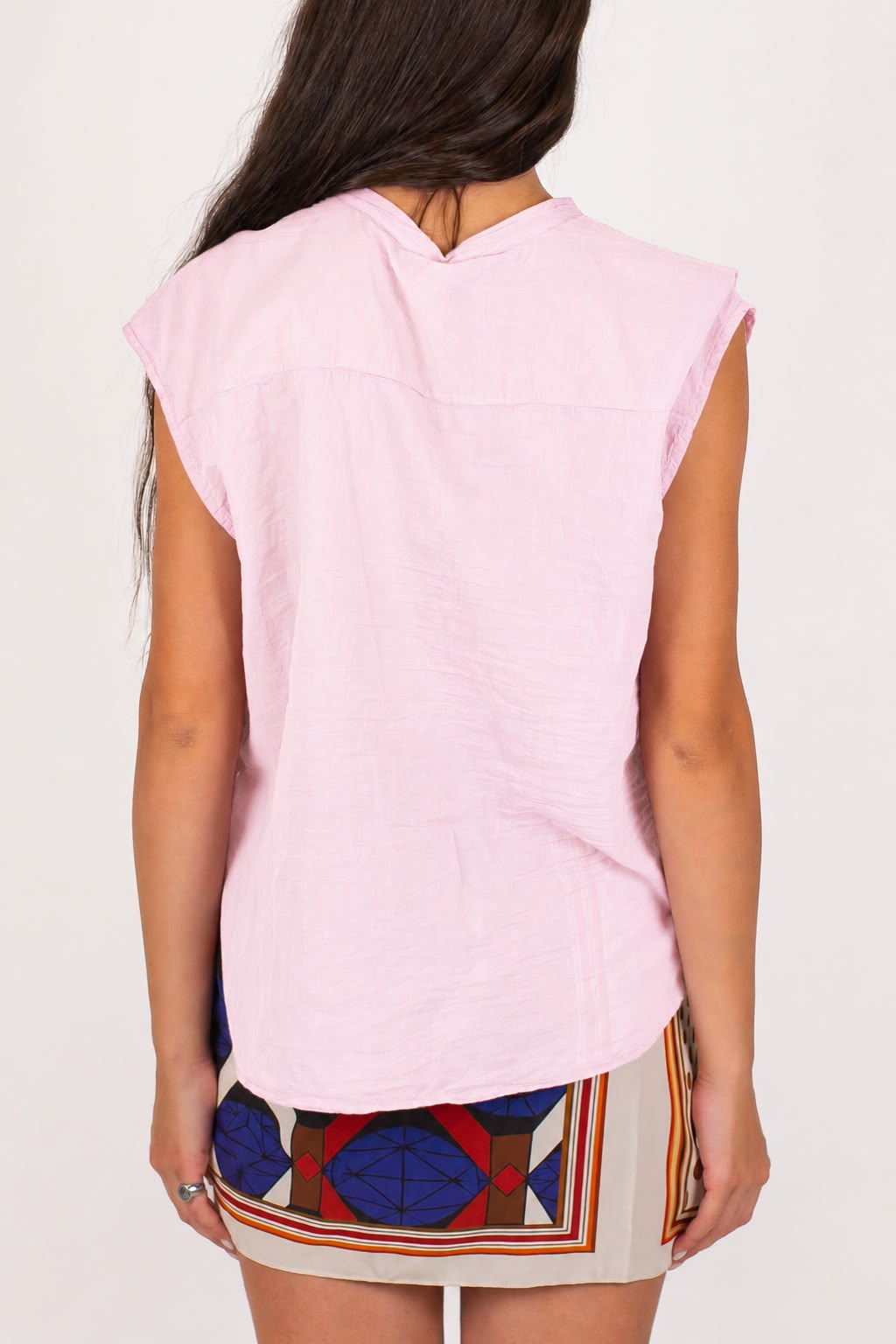 Tensione in - Camicia in mussola di cotone giromaniche