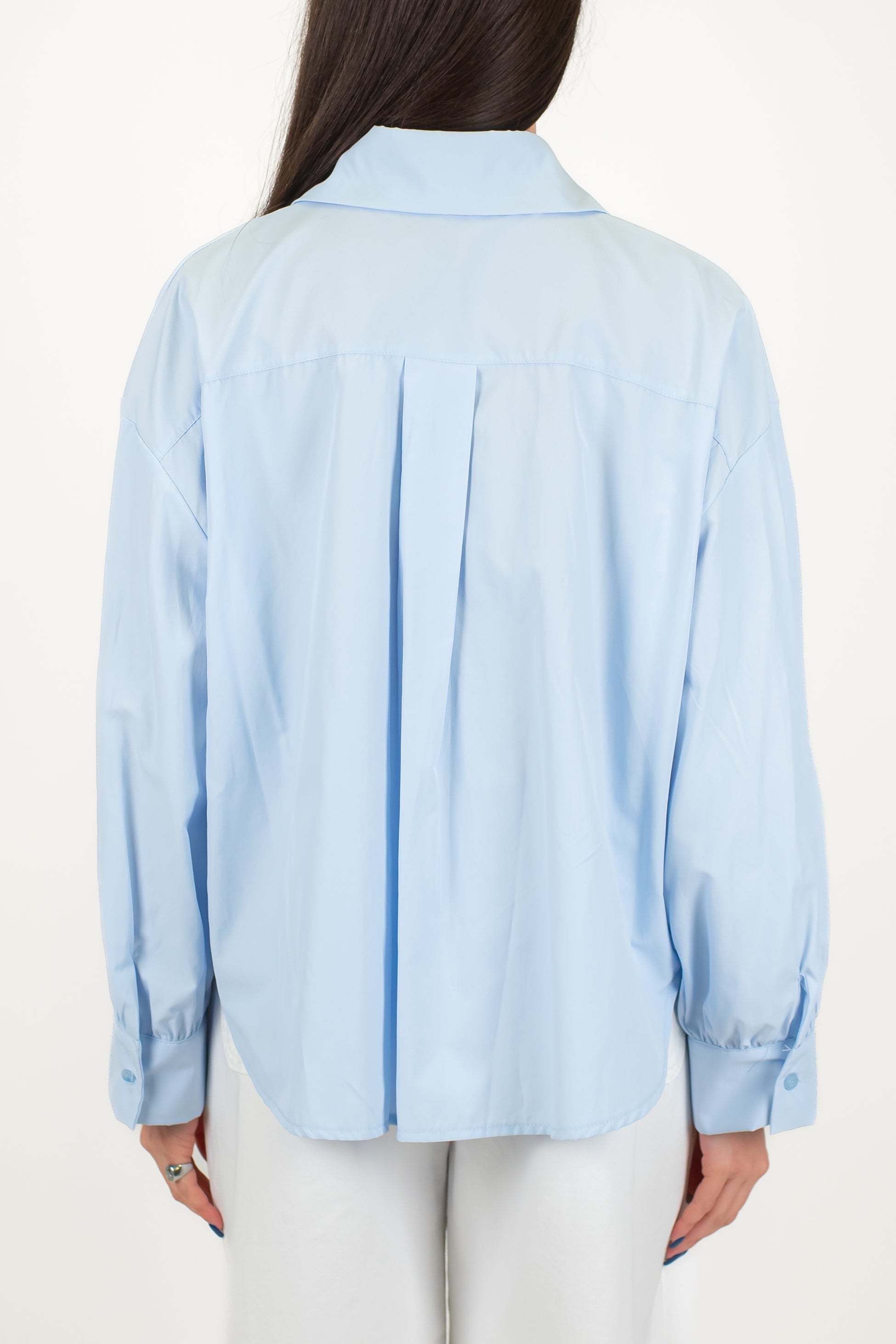 Haveone - Camicia over con tasca ricamata a contrasto