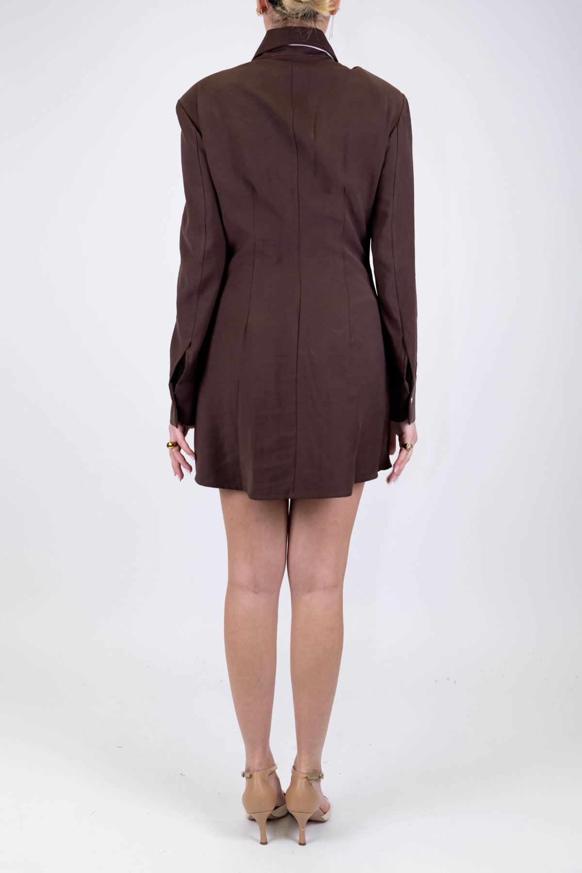 Haveone - Chemisier corto con fiocco al collo a contrasto