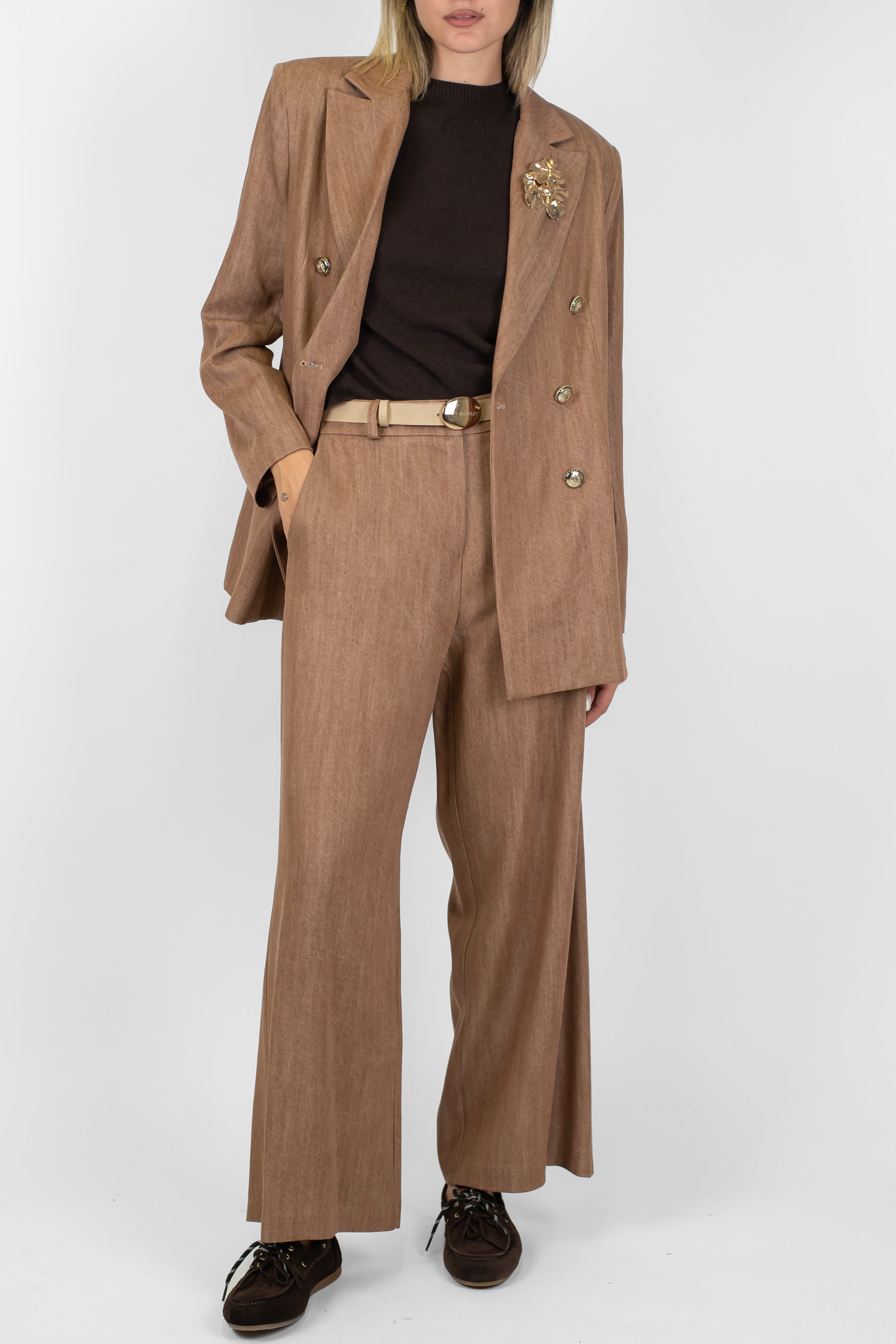 Maryley - Pantalone regular a gamba ampia