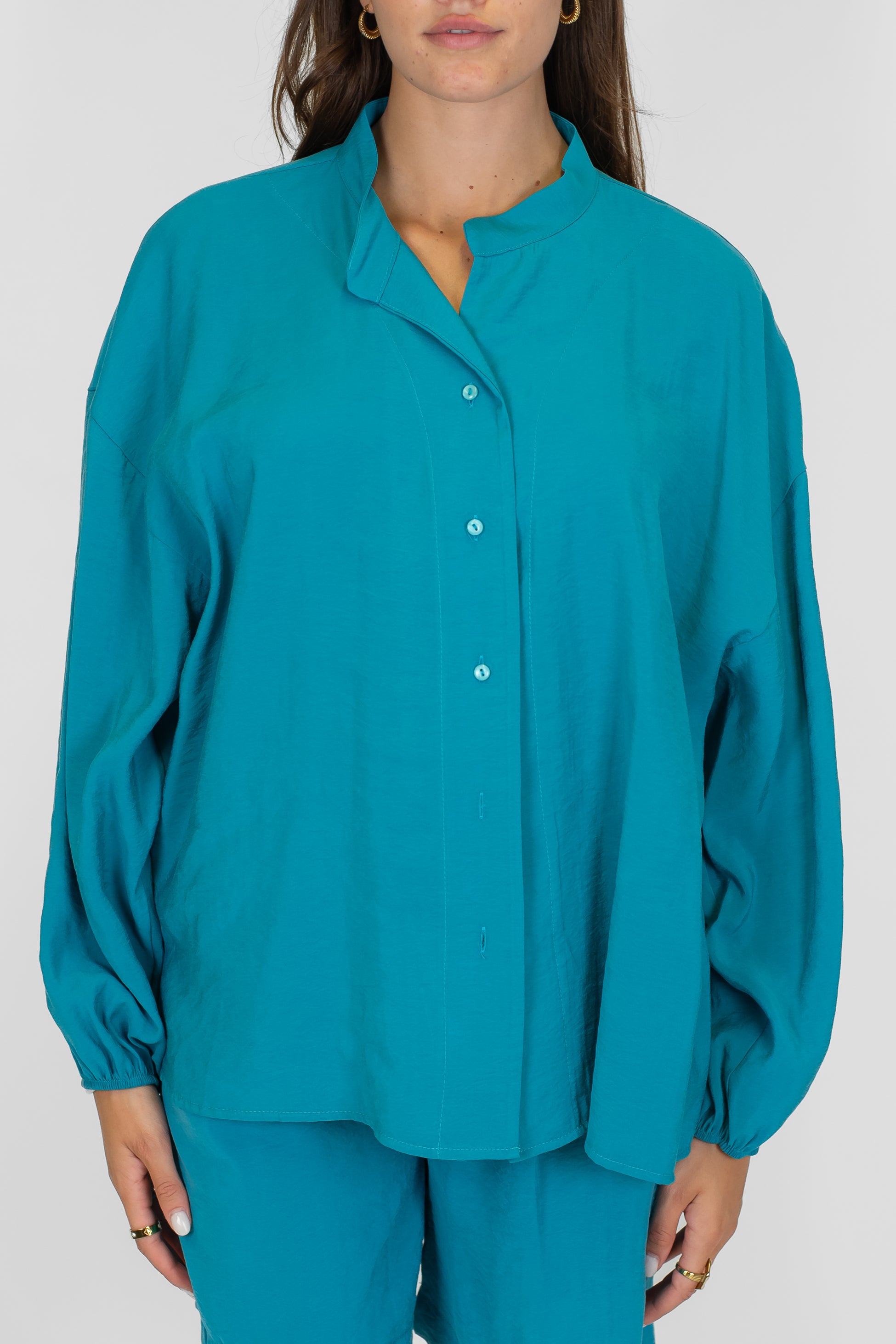 Tensione in - Camicia over in modal con collo coreano