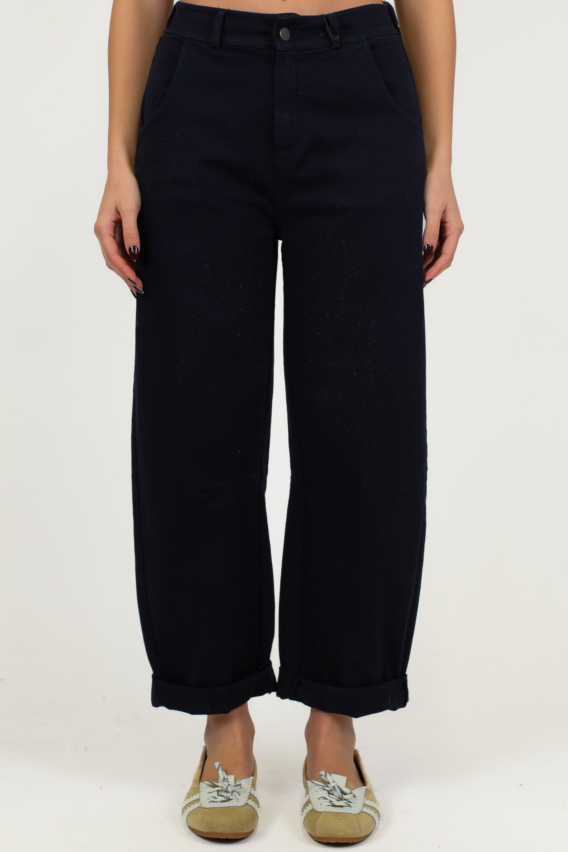 Tensione in - Pantalone balloon in denim colorato