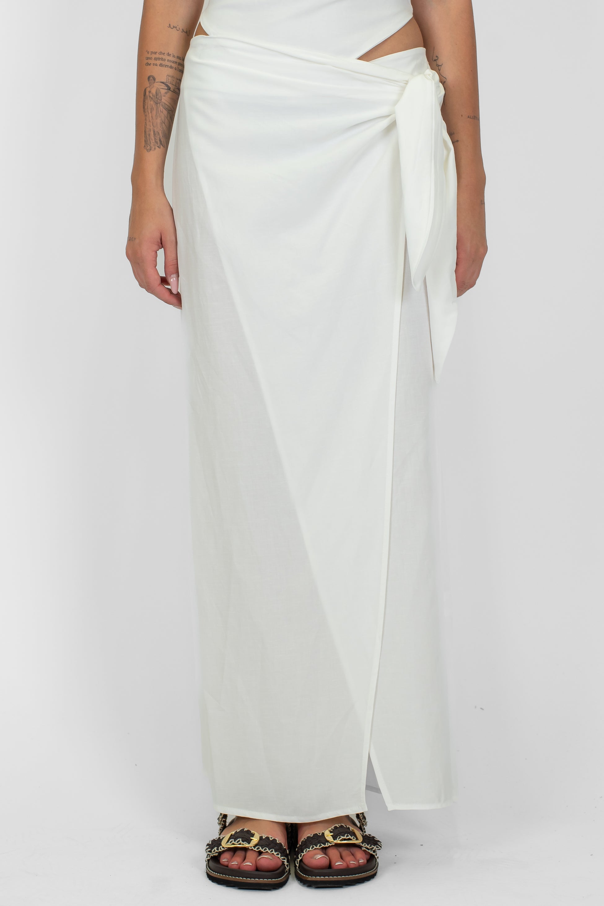 Tensione in - Gonna pareo in misto viscosa e lino