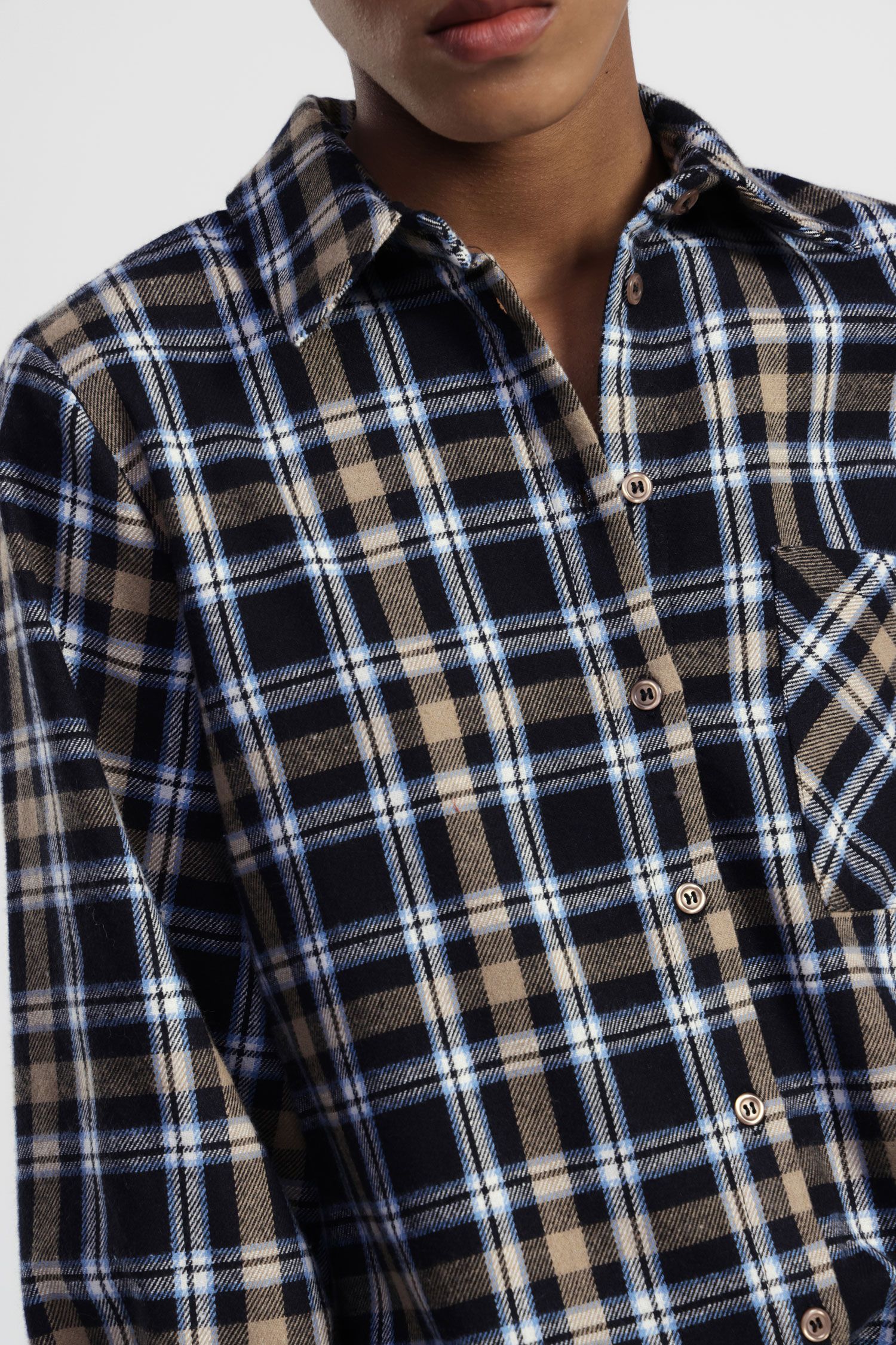 Dixie - Camicia fantasia check con taschino sul petto