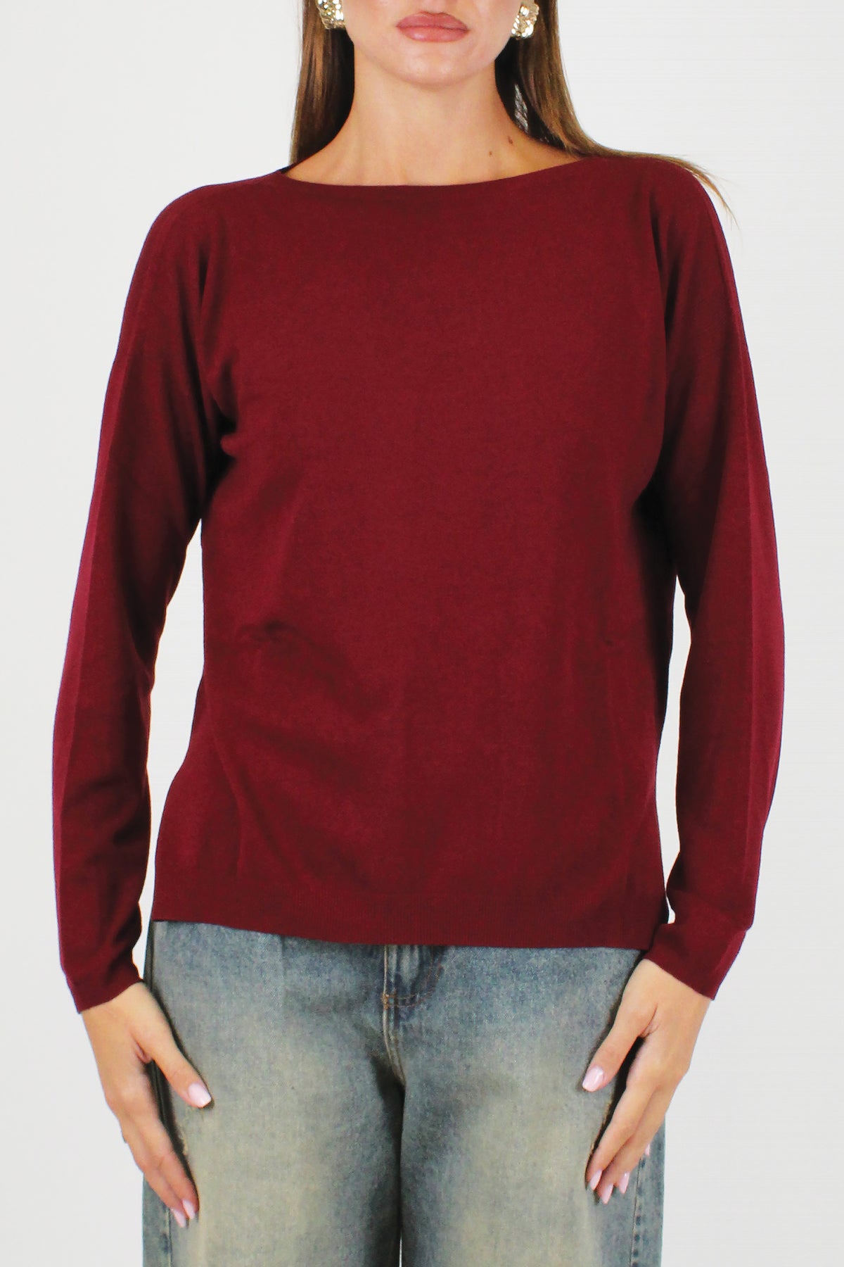 Kontatto - Maglia paricollo con spacchetti laterali sul fondo