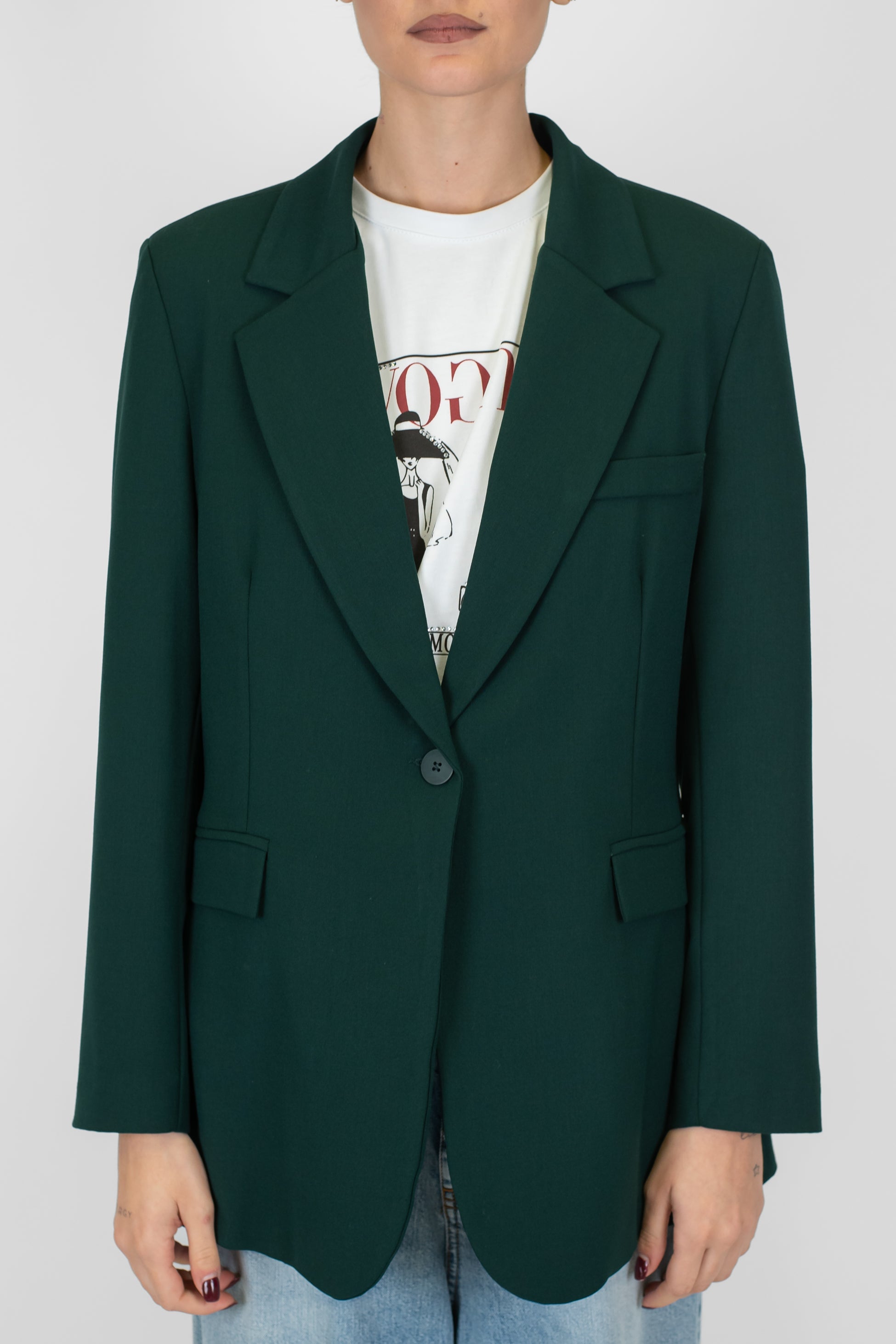 Motel - Giacca monopetto tinta unita con taschino