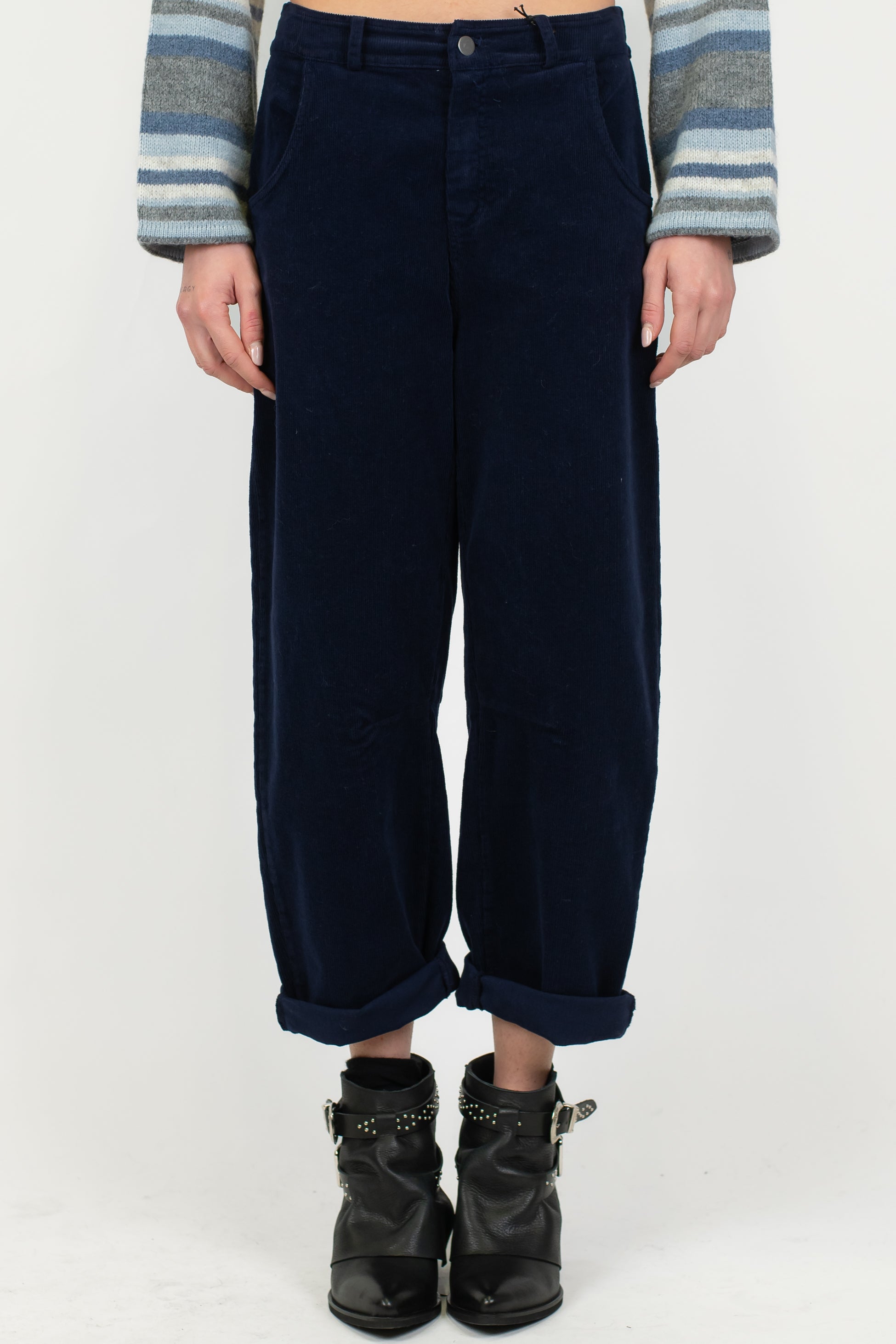 Tensione in - Pantalone balloon in velluto a coste con elastico sul retro