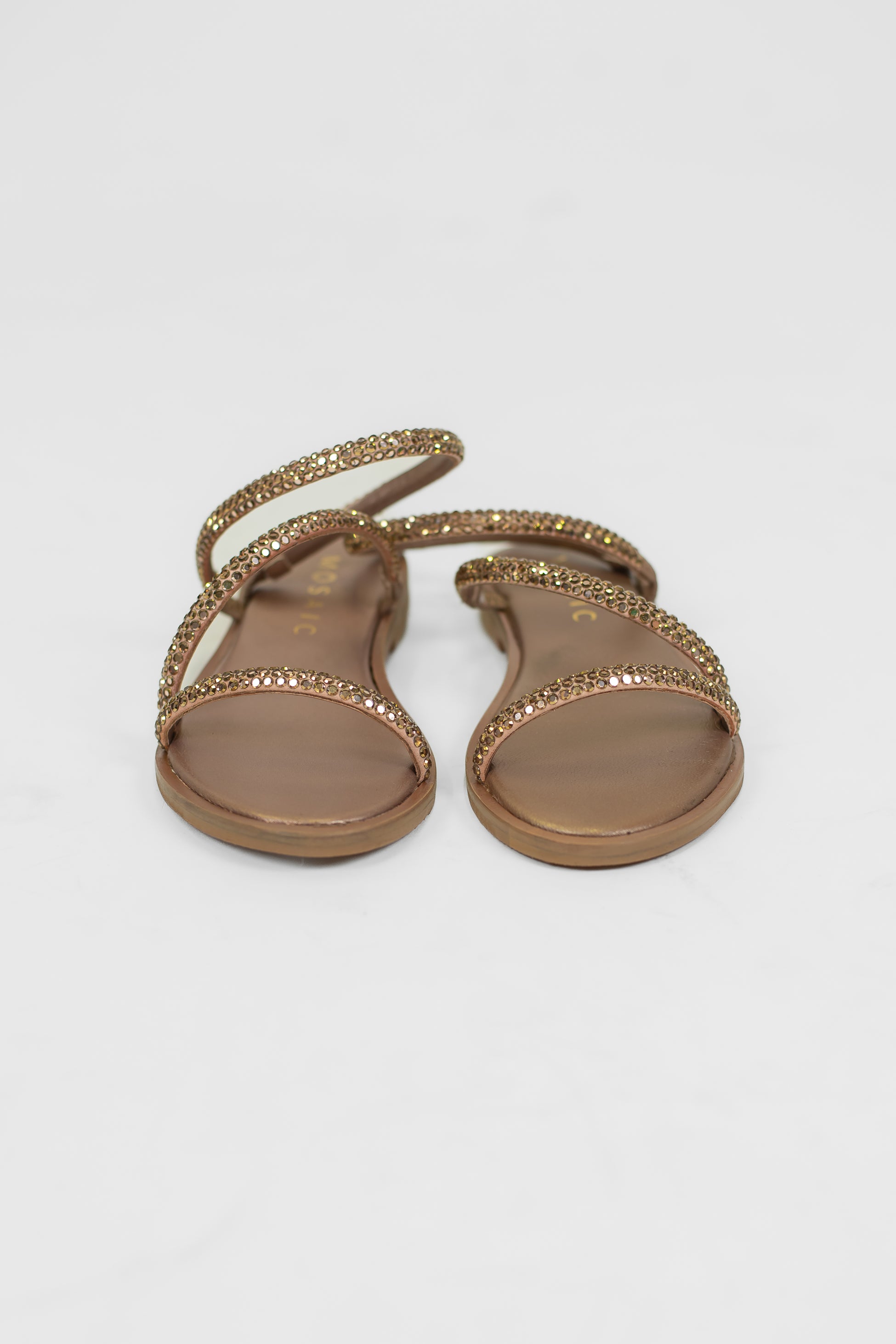 Mosaic - Sandalo strass con sottopiede in pelle