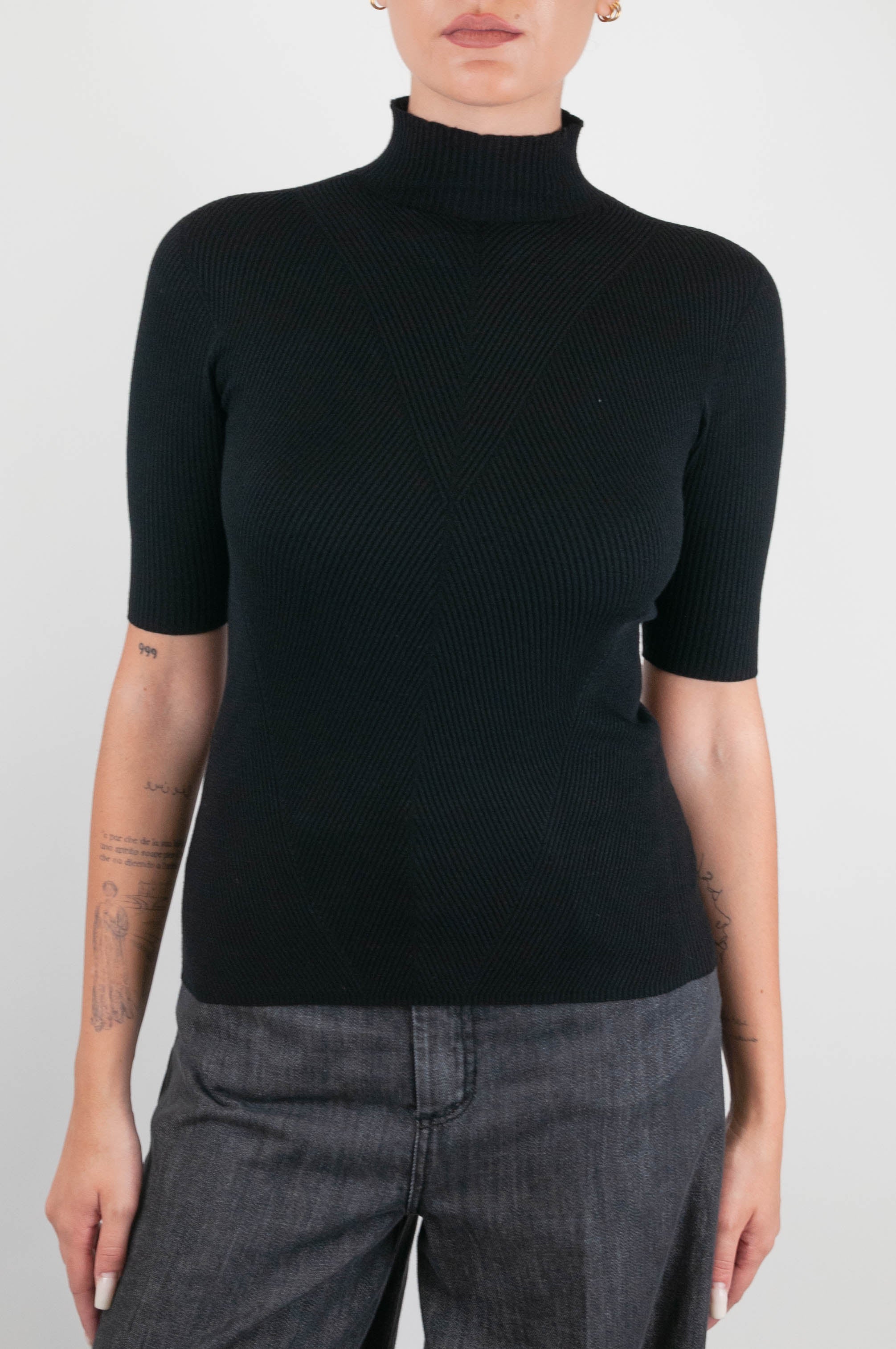 Kontatto - Lupetto mezza manica a costine