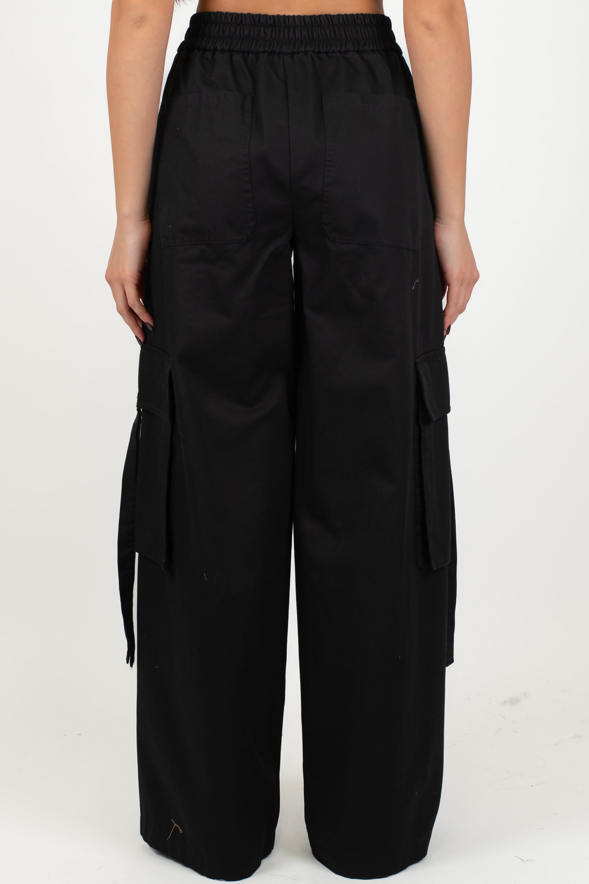 Motel - Pantalone cargo palazzo con elastico in vita