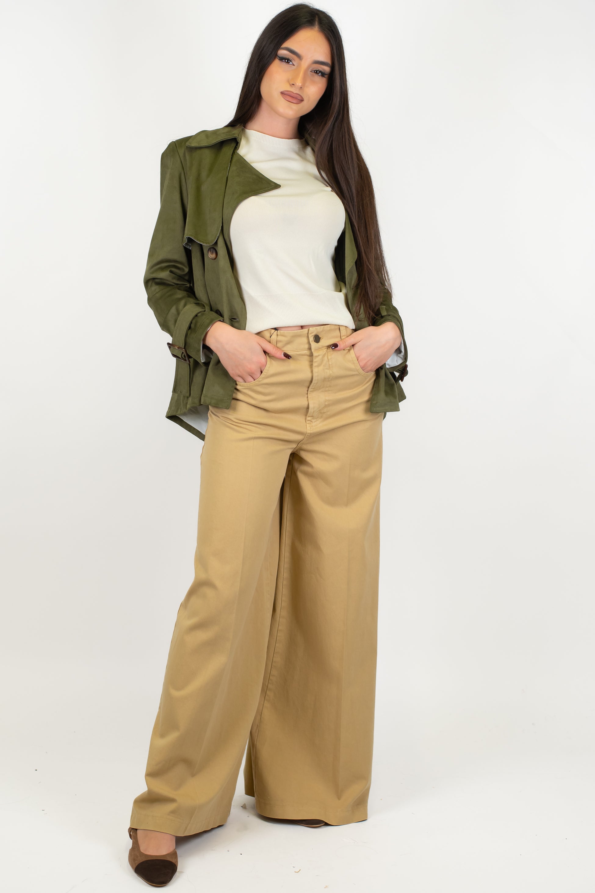 Tensione in - Pantalone palazzo in lyocell modello Baldo