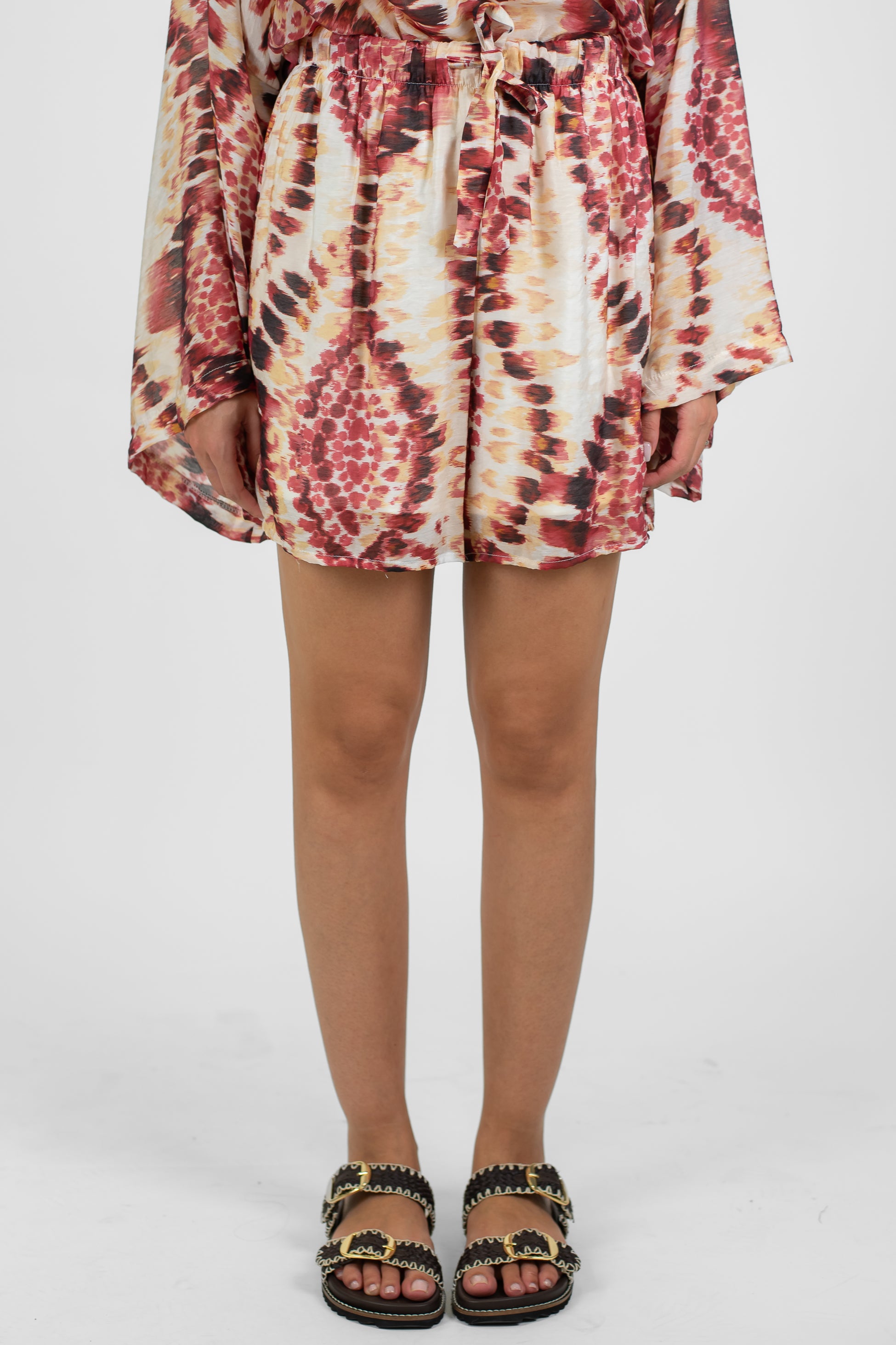 Tensione in - Shorts fantasia astratta in lyocell con coulisse