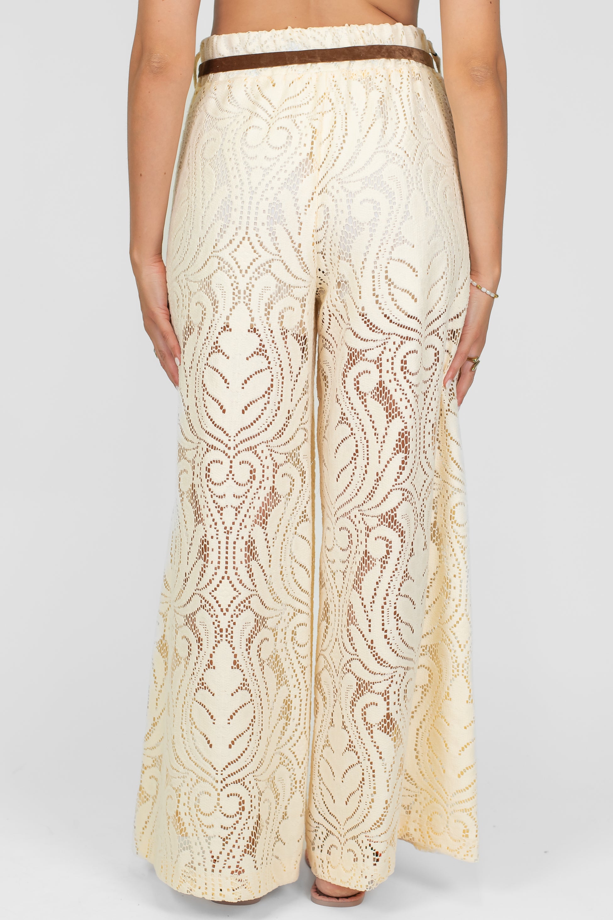 Tensione in - Pantalone palazzo in pizzo