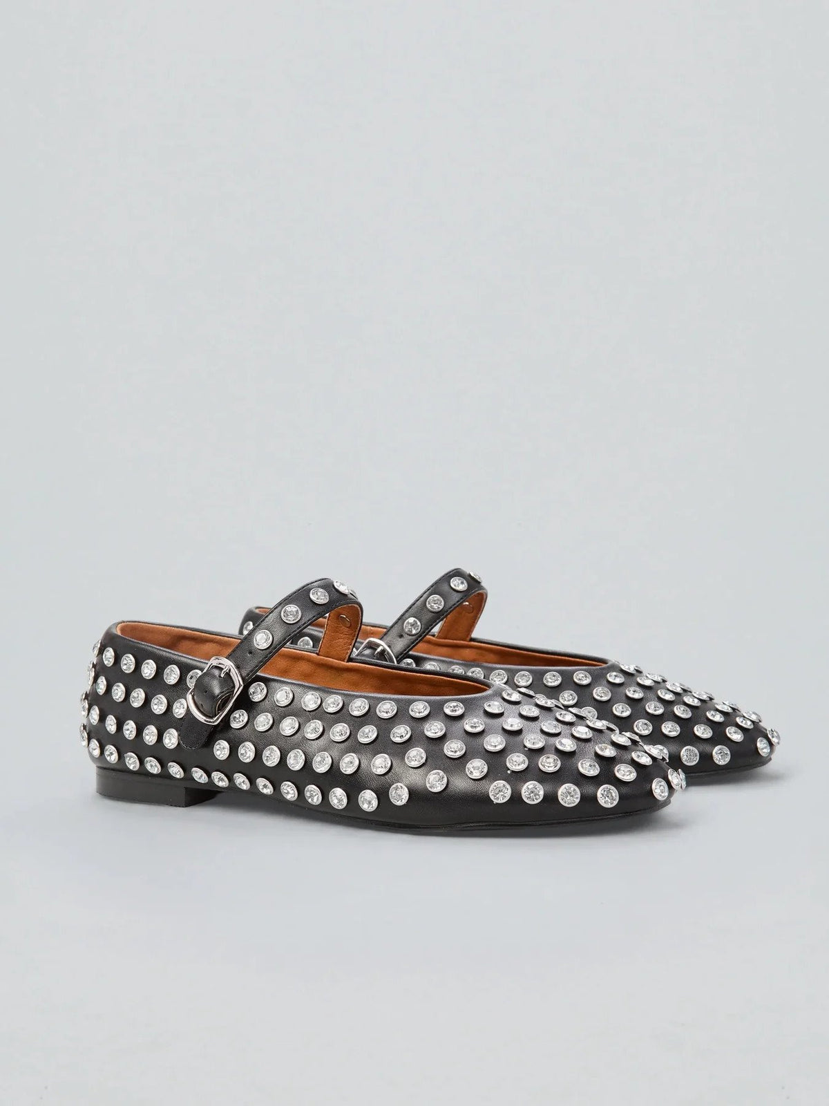Ovyé - Ballerina in pelle con strass