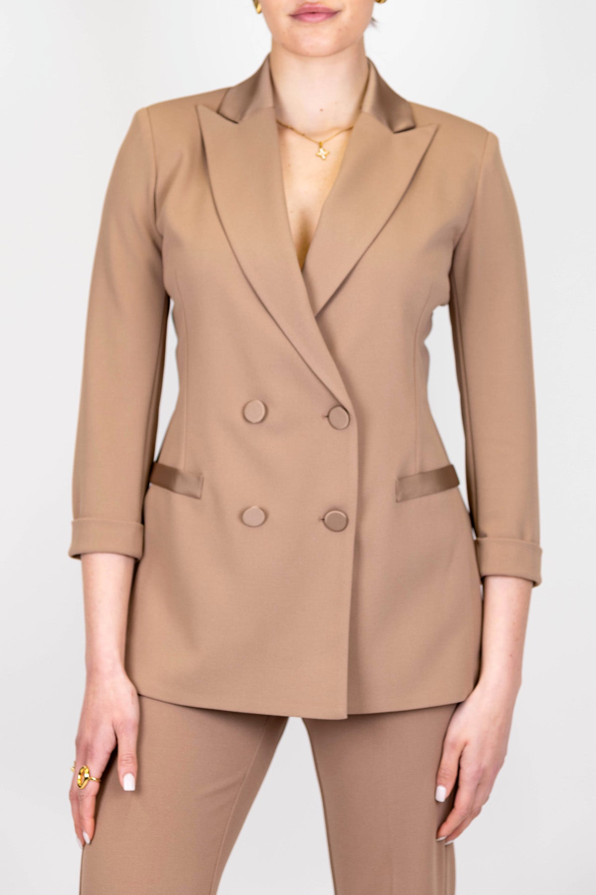 Imperial - Giacca doppiopetto con rever a lancia in raso