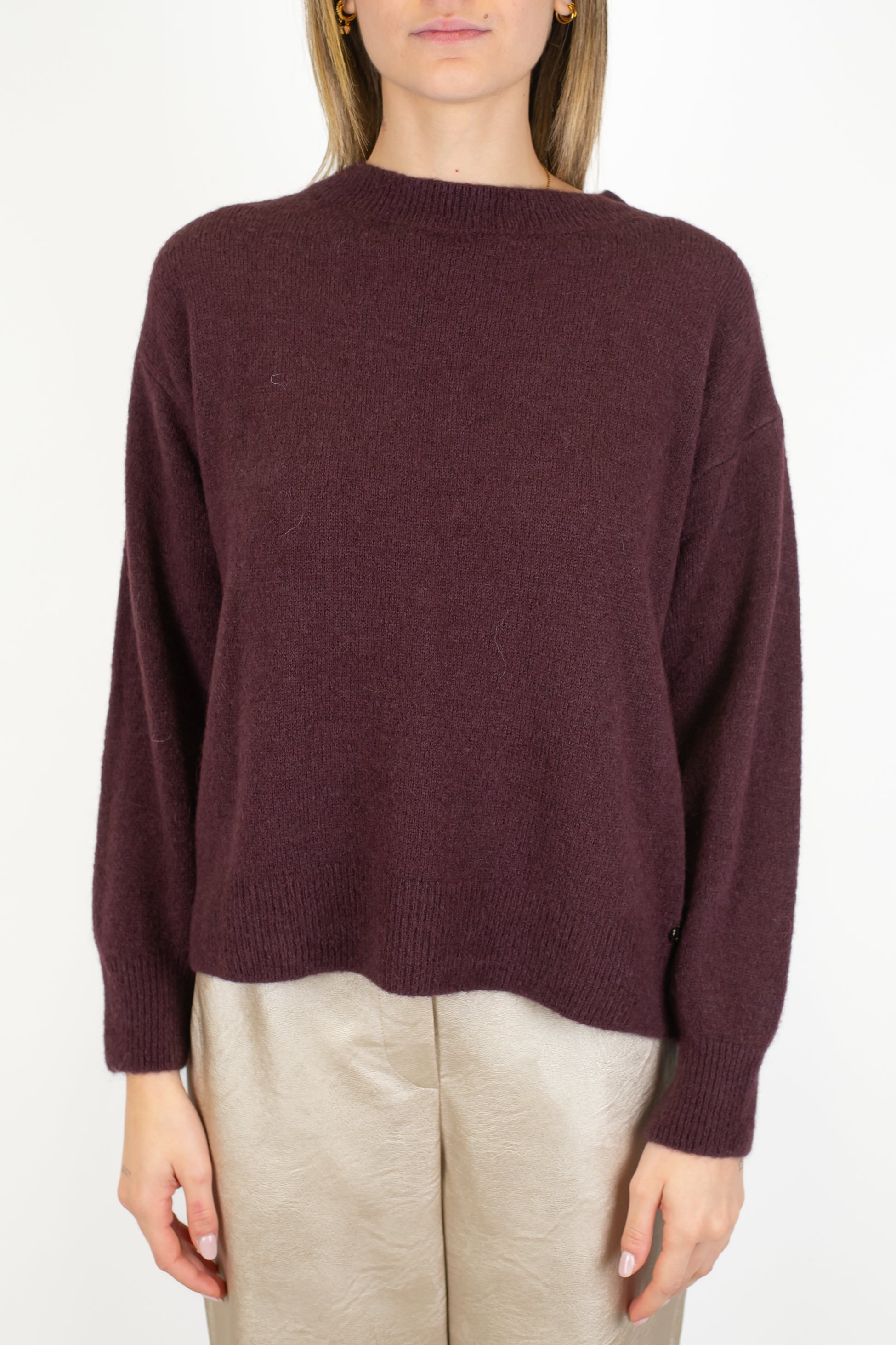 Dixie - Maglia in baby alpaca con scollo a V profondo sul retro