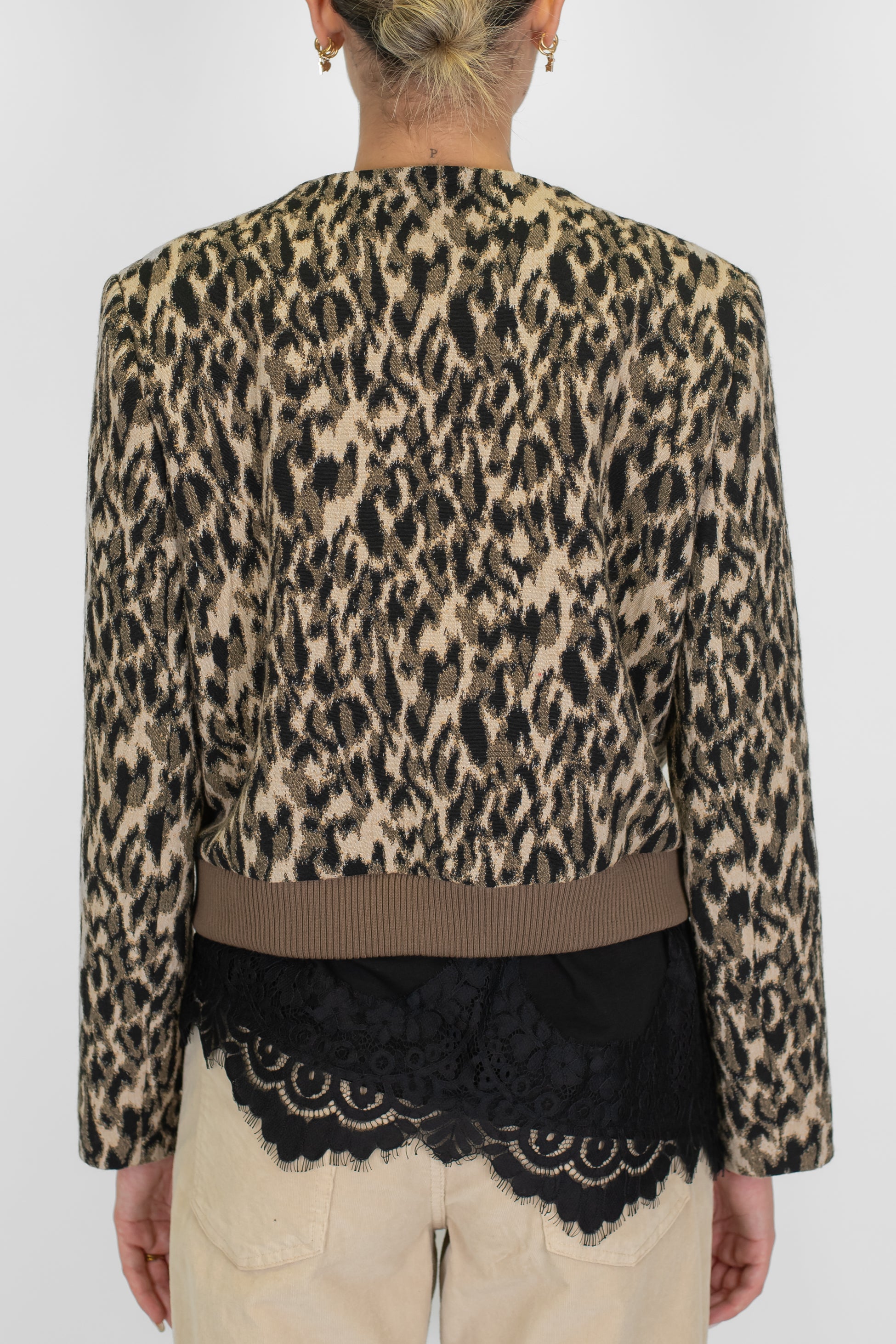Maryley - Giacca crop fantasia animalier