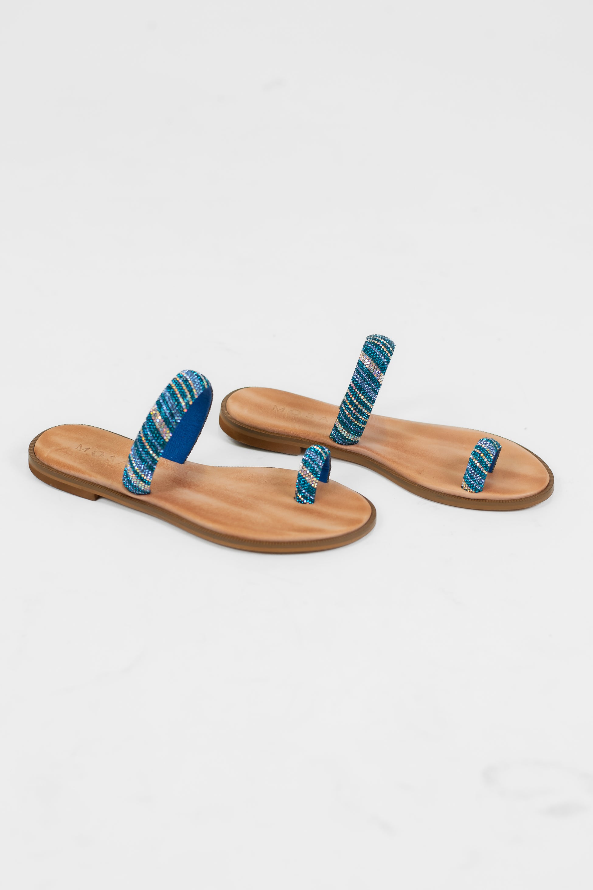 Mosaic - Sandalo infradito con doppia fascia con strass