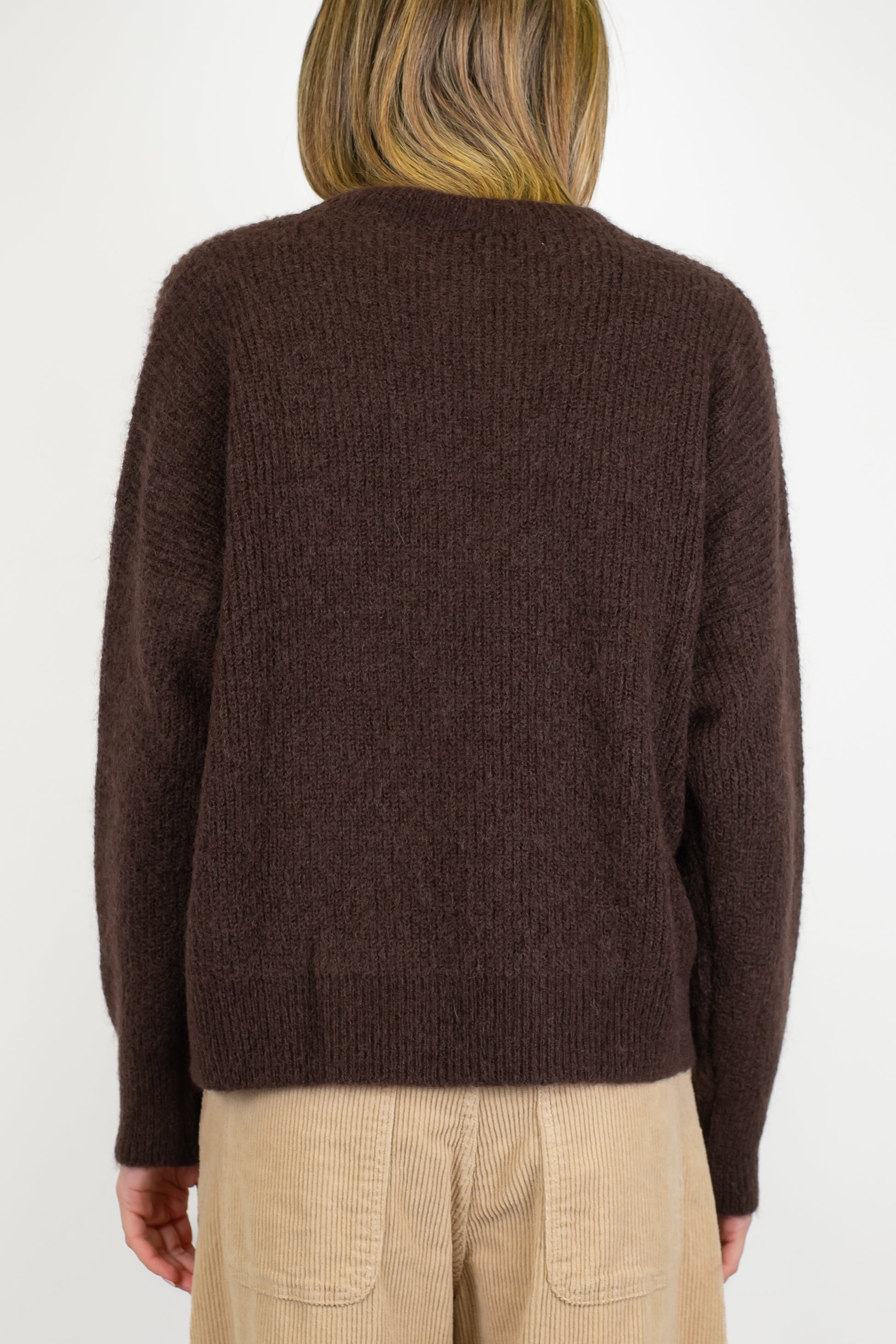 Tensione in - Maglia a scatola in misto lana con costine