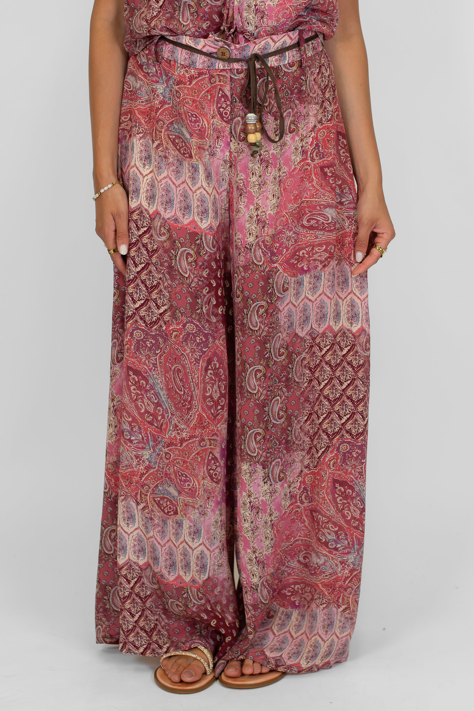 Motel - Pantalone palazzo fantasia astratta