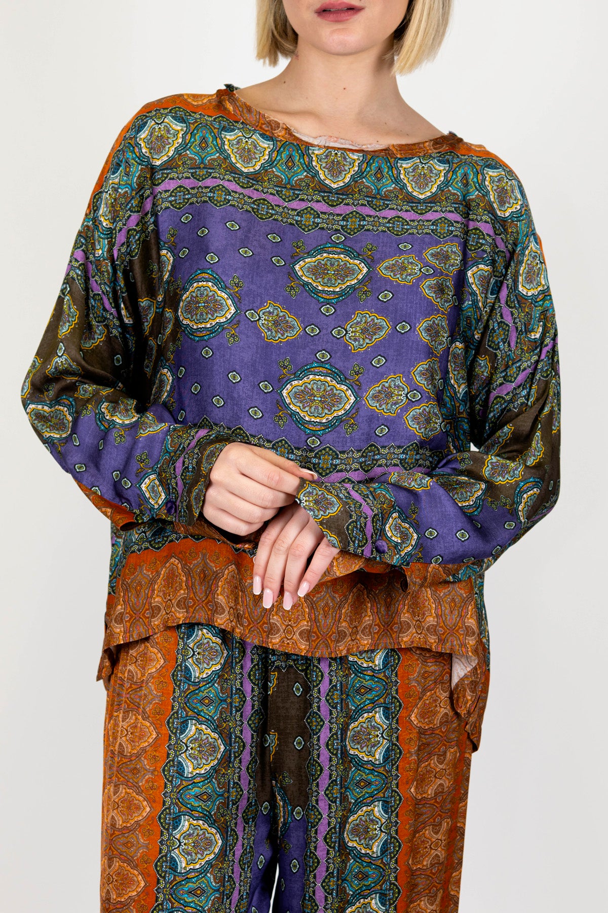 Motel - Blusa fantasia astratta in viscosa