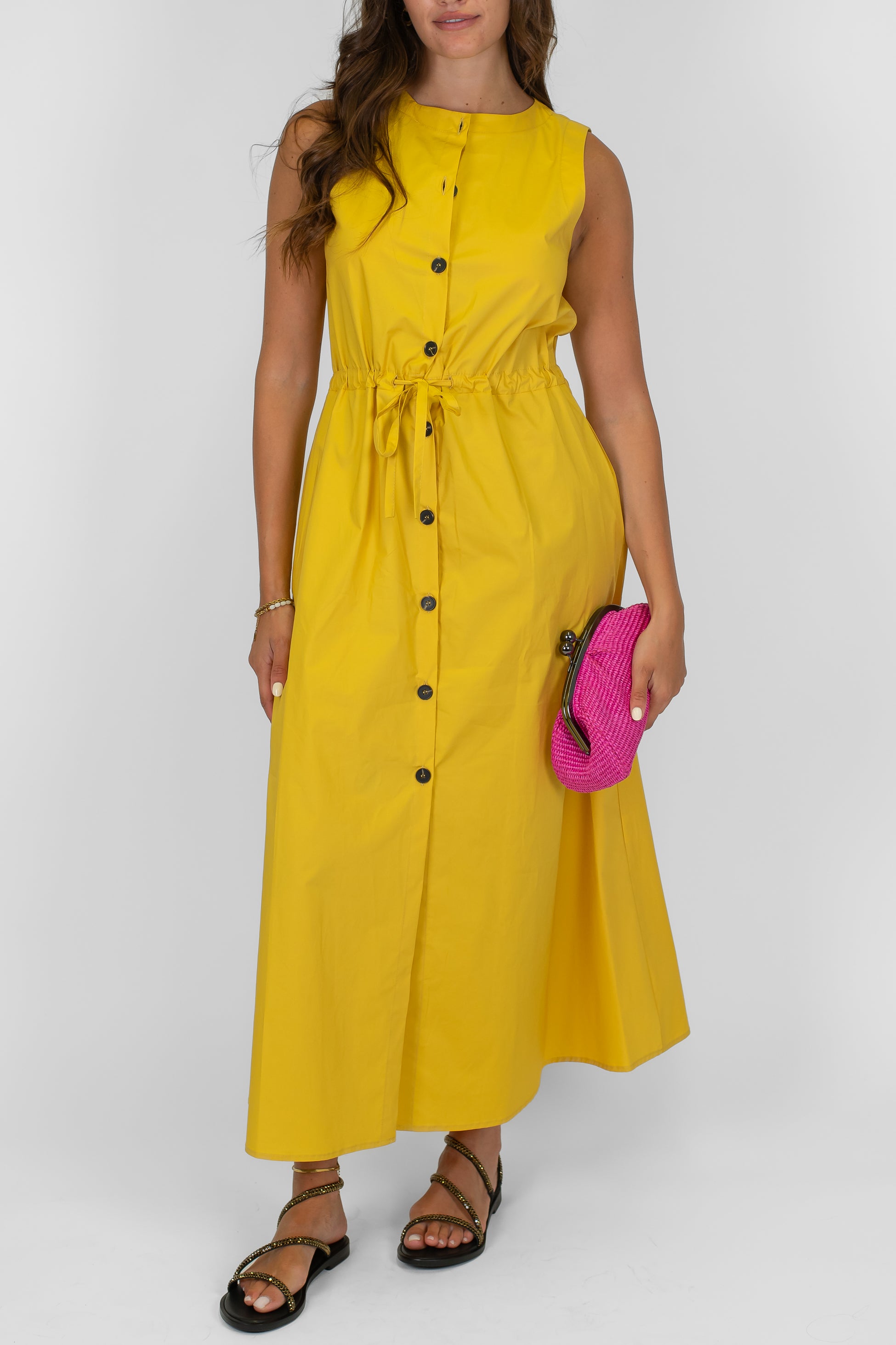 Tensione in - Abito giromaniche con coulisse in vita