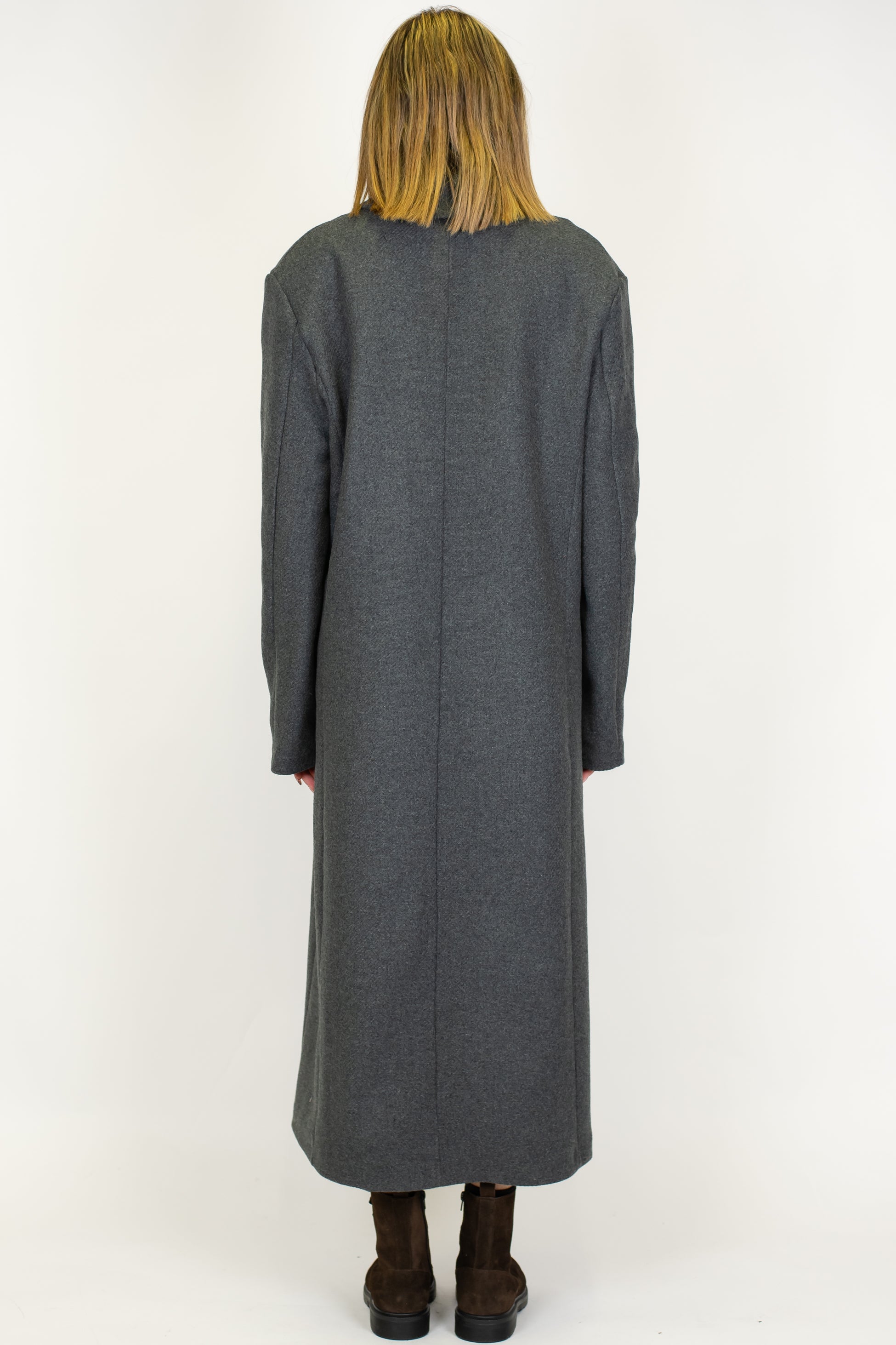 Haveone - Cappotto lungo doppiopetto in misto lana