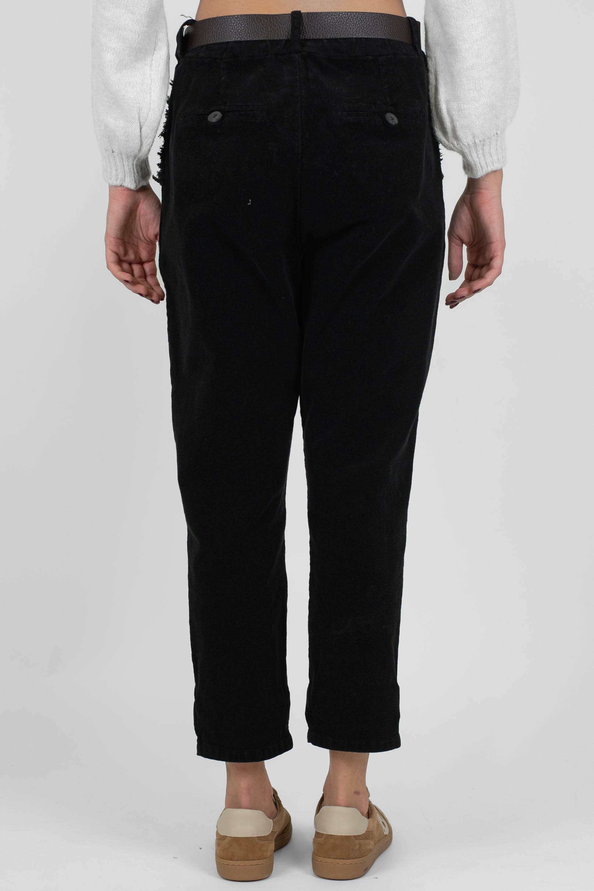 Motel - Pantalone in velluto con tasca sfrangiata