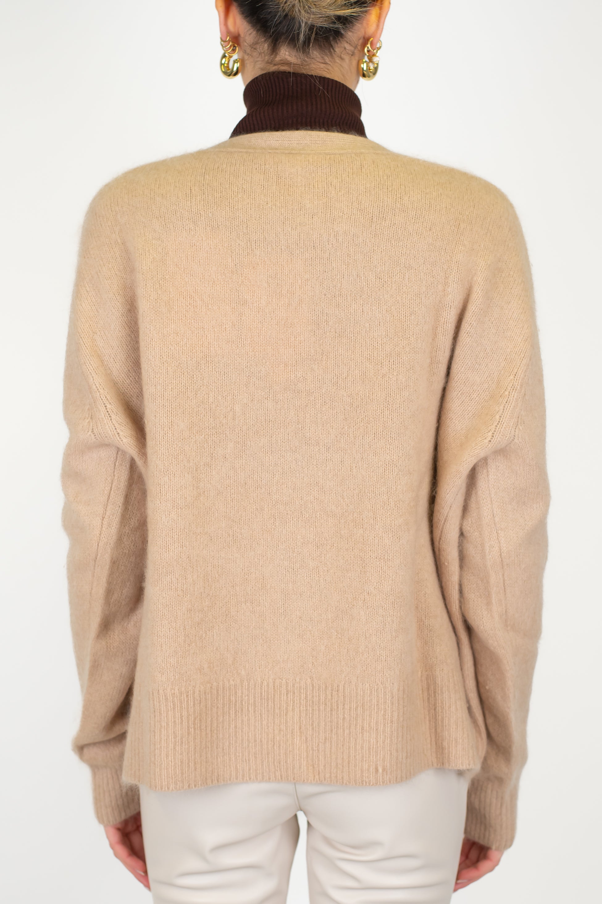 Dixie - Cardigan con bottoni e scollo a v in 100% lana