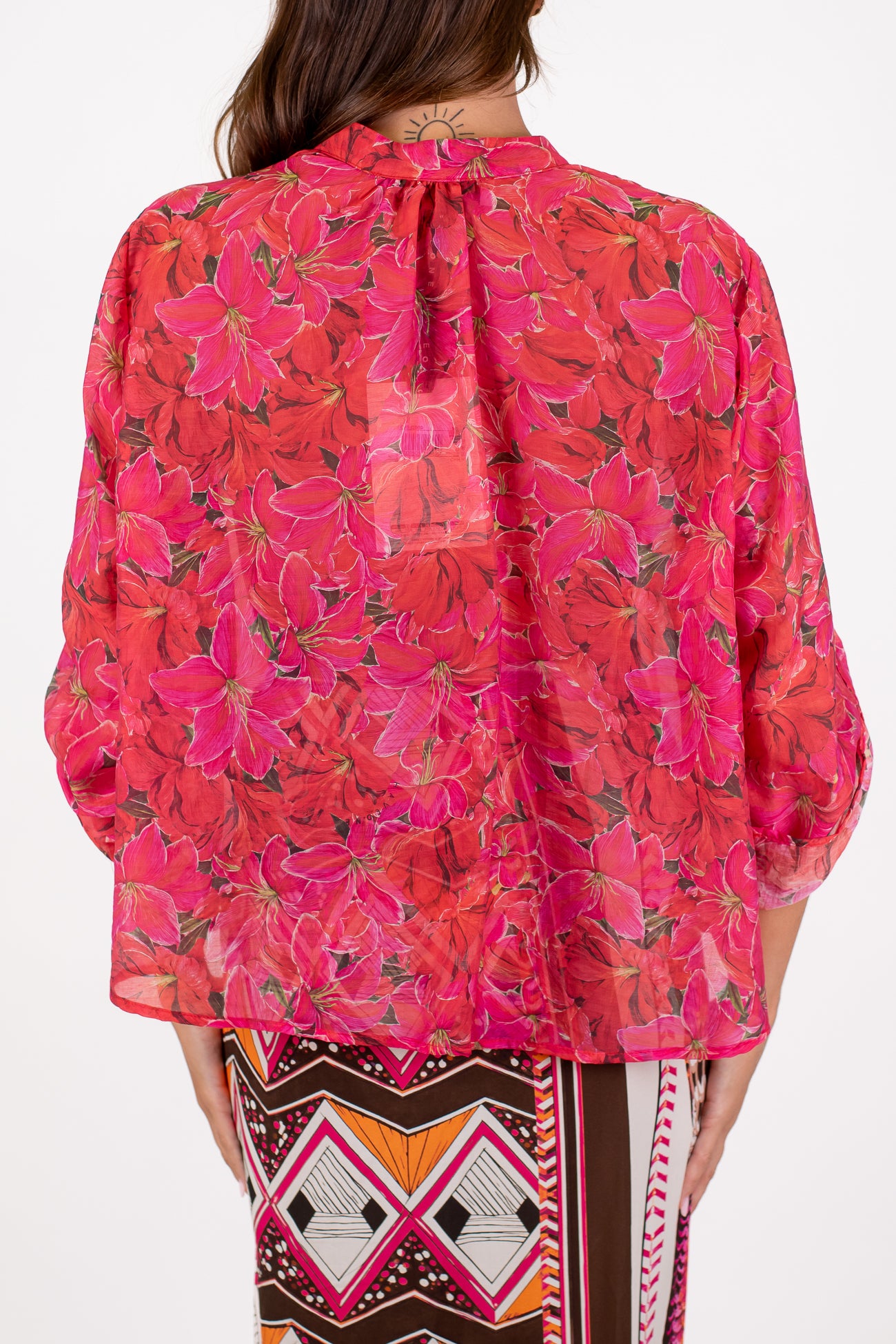Haveone - Camicia in lyocell fantasia fiori