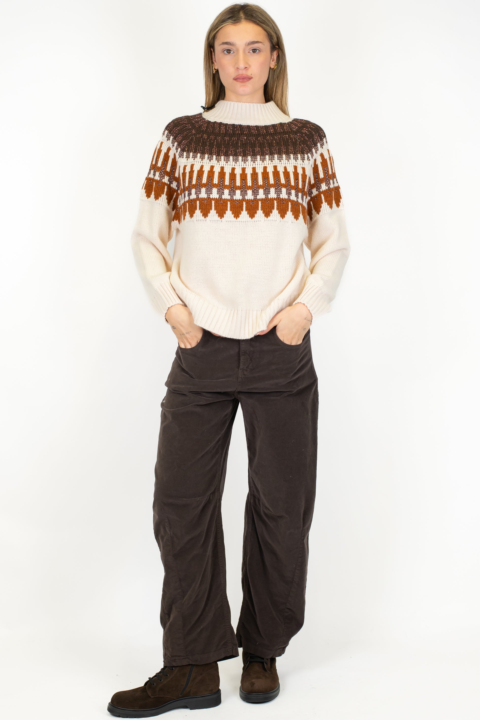 Haveone - Pantalone balloon in velluto liscio