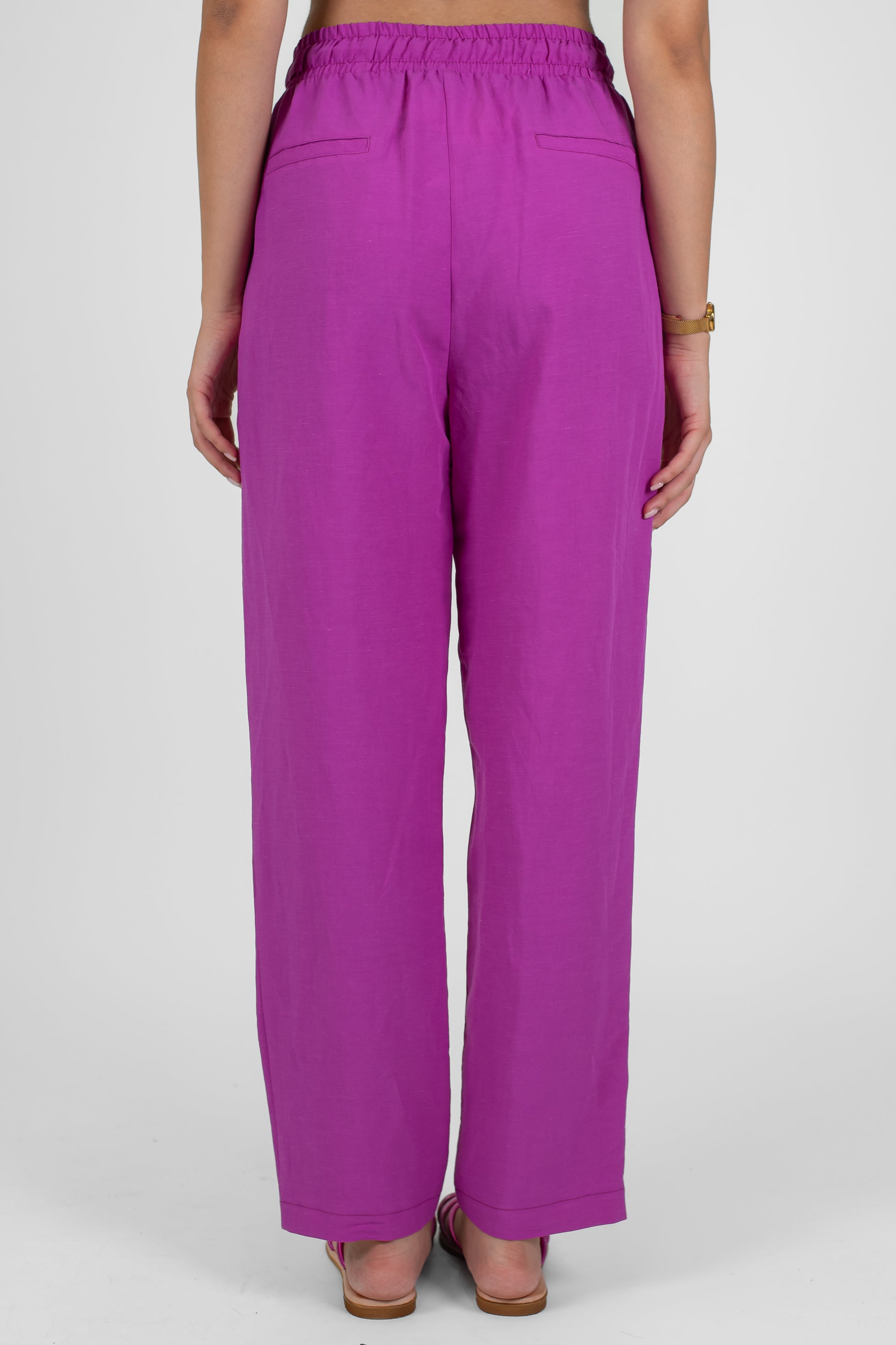 Motel - Pantalone in misto lino e viscosa con coulisse