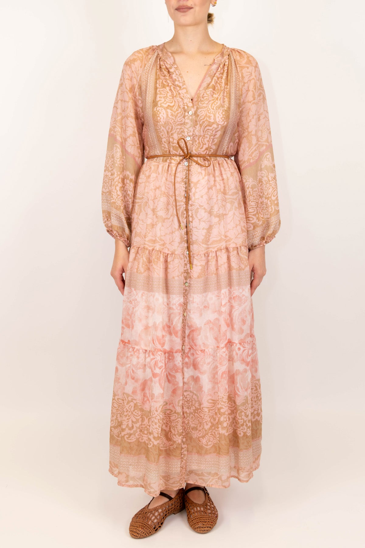 Motel - Chemisier fantasia floreale astratta in lyocell con collo coreano