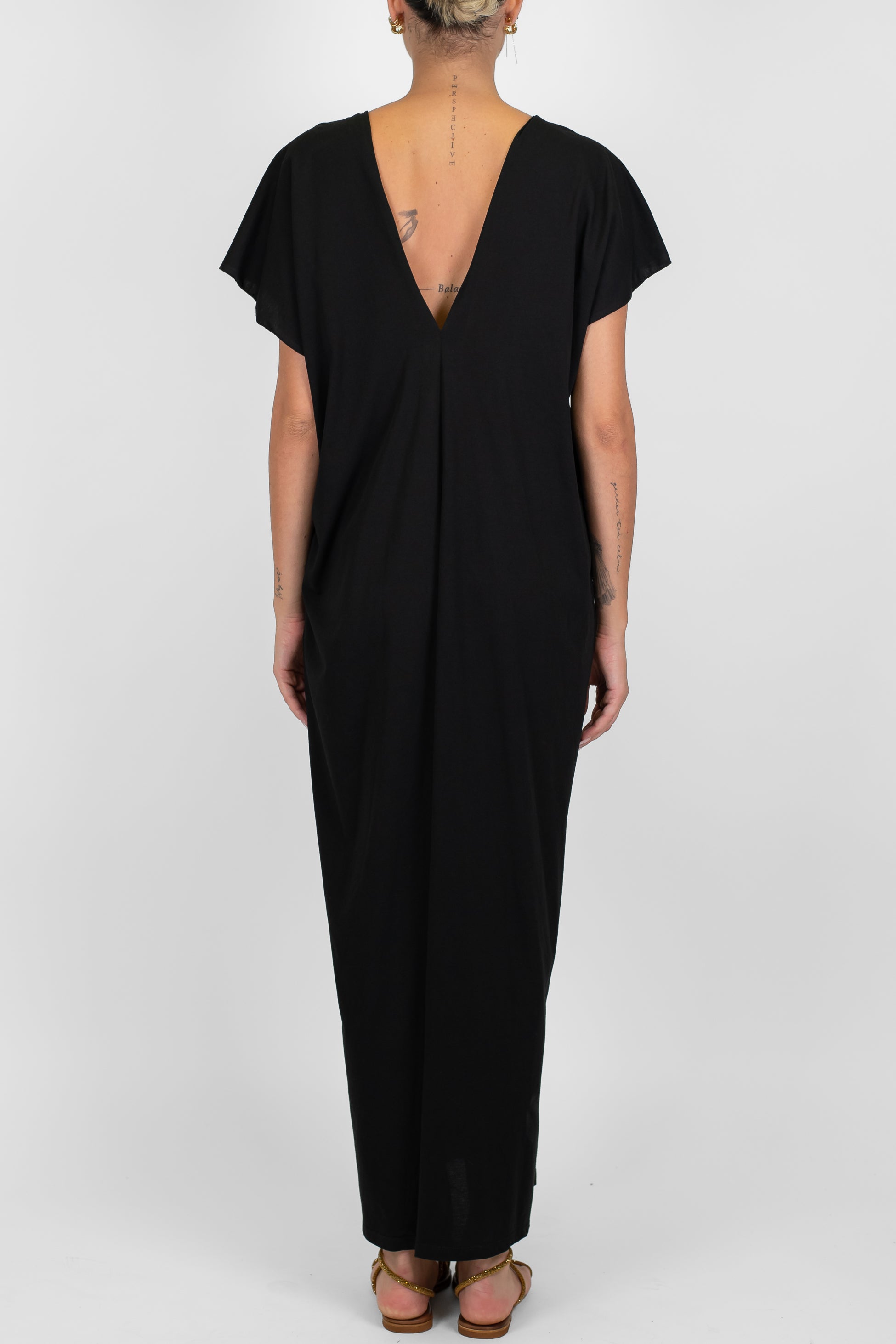 Motel - Abito lungo in cotone scollo v