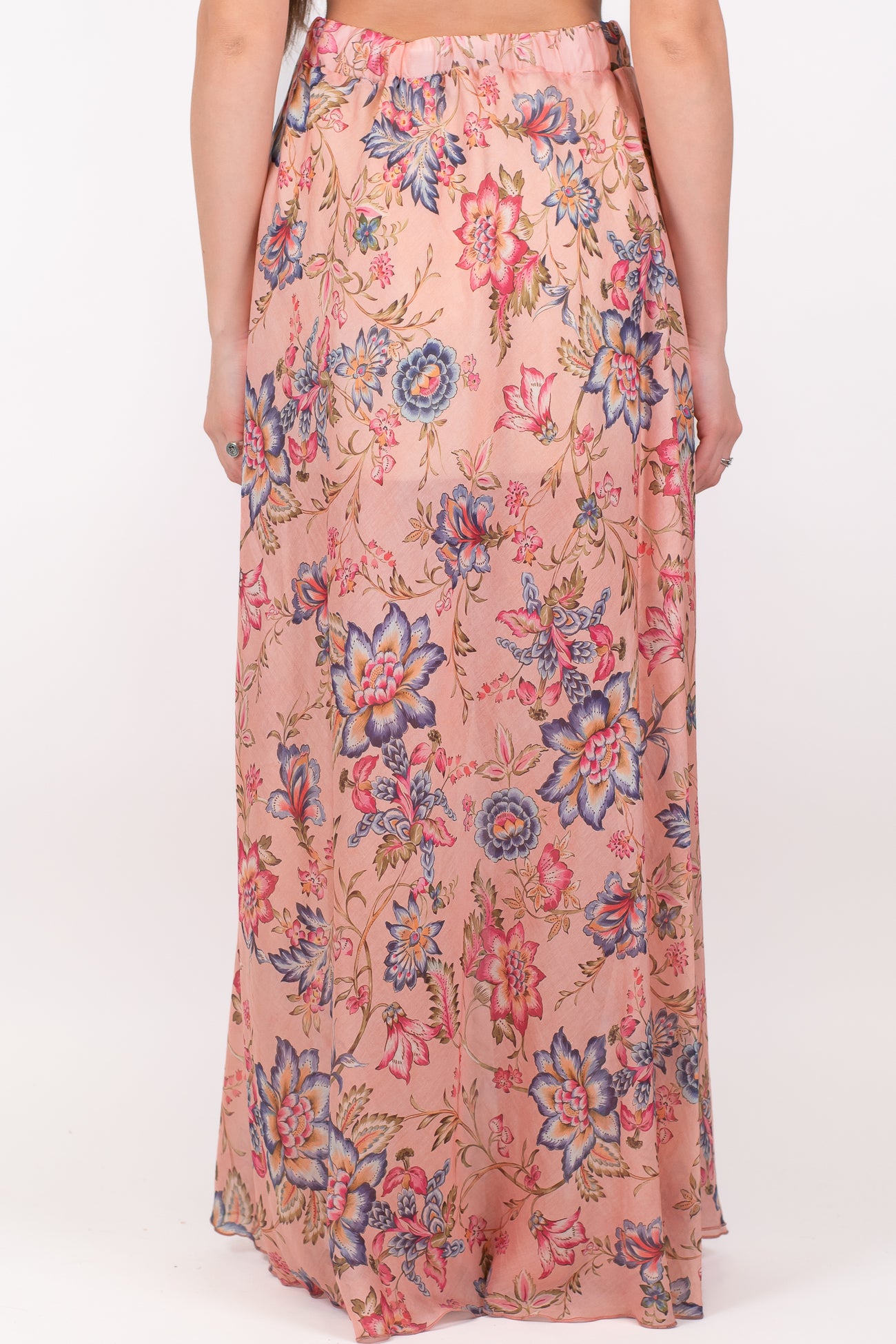 Tensione in - Gonna fantasia floreale in tencel con elastico in vita