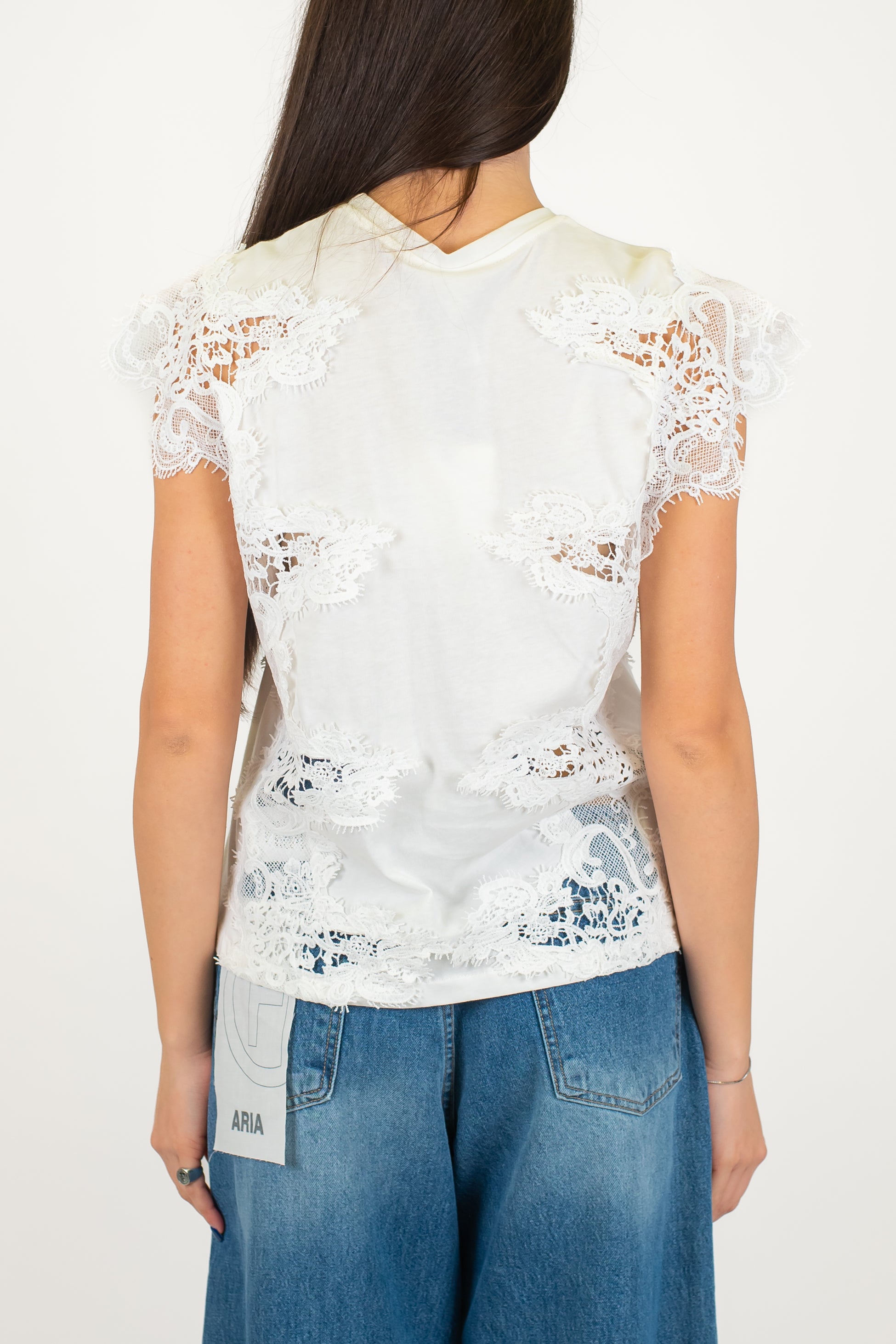 Tensione in - T-shirt in pizzo di cotone
