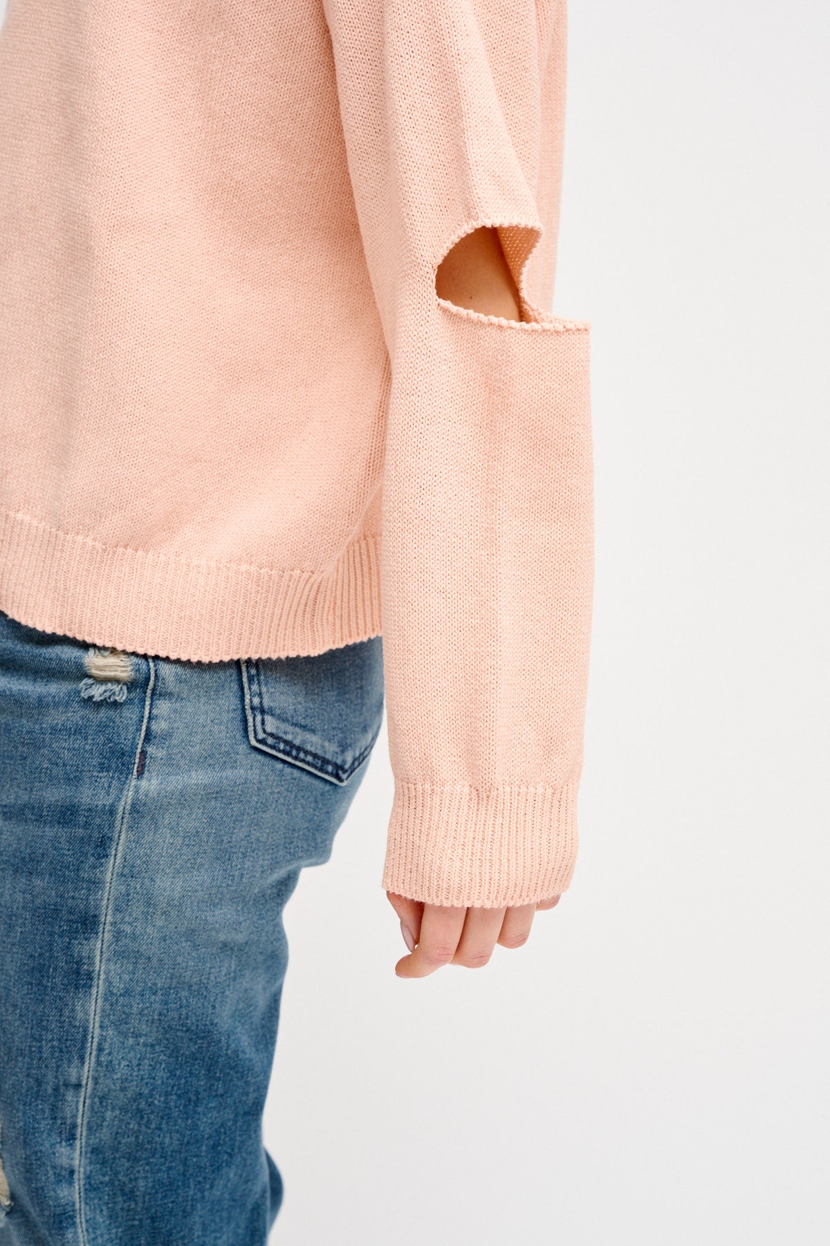 Maryley - Maglia girocollo con spacchetti sui gomiti