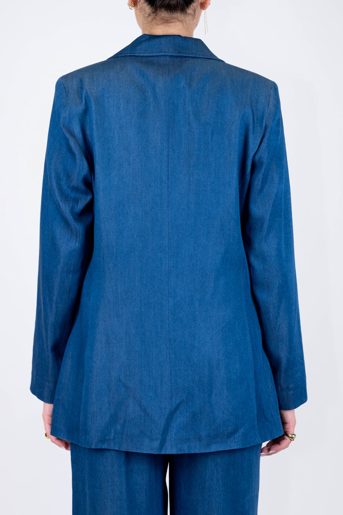 Tensione in - Giacca monopetto effetto denim con cappellino abbinato