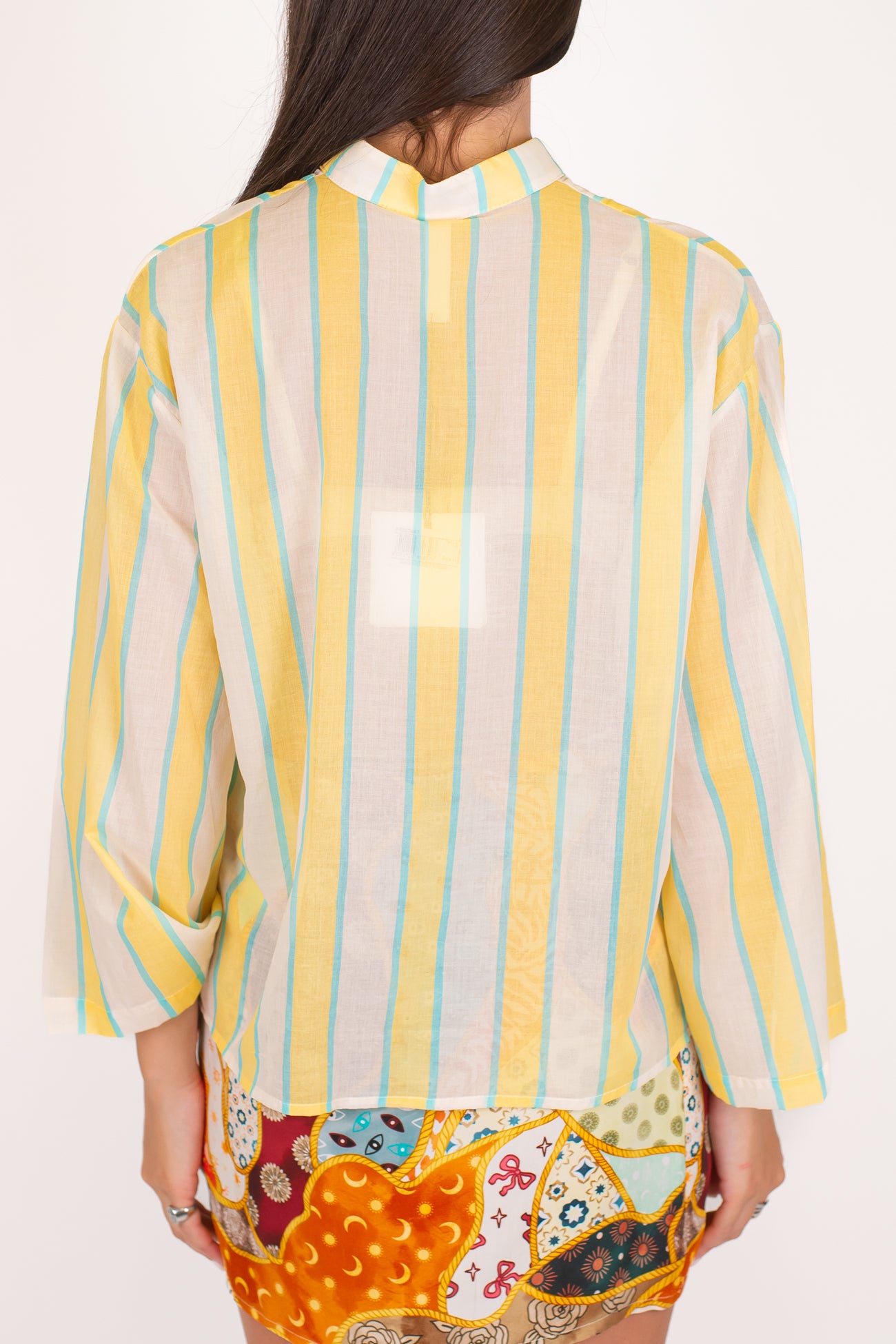 Tensione in - Camicia fantasia a righe in mussola di cotone